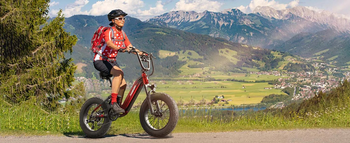 PUCKIPUPPY Corgi Electric Bike Mountain Ebike 20'' Fat Tire 960W 48V 20Ah Full Suspension Electric Bicycle with 2-Year Warranty