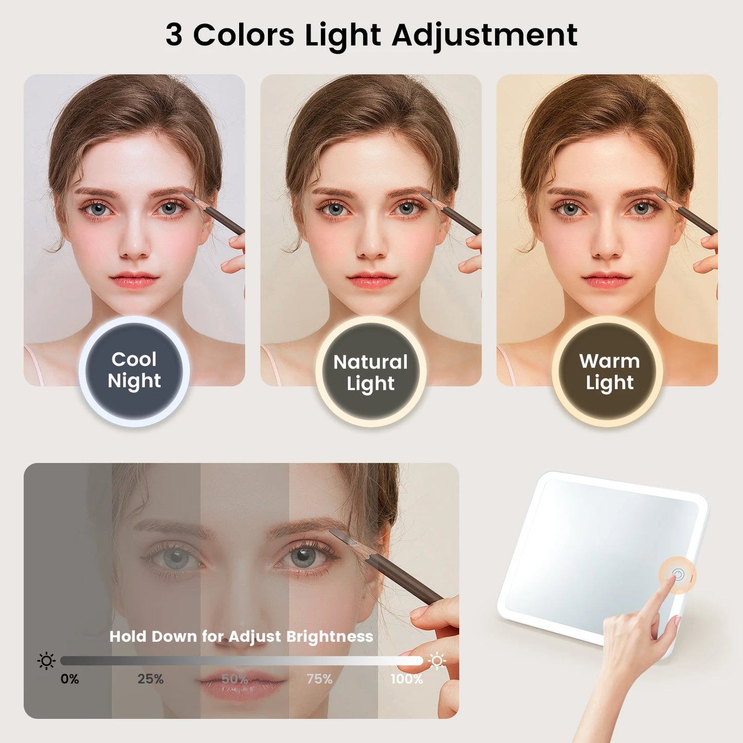 Makeup Bag With Led Mirror 3 Modes Lights Makeup Bag With Vanity Mirror With Lights Travel Makeup Case With Lighted Mirror