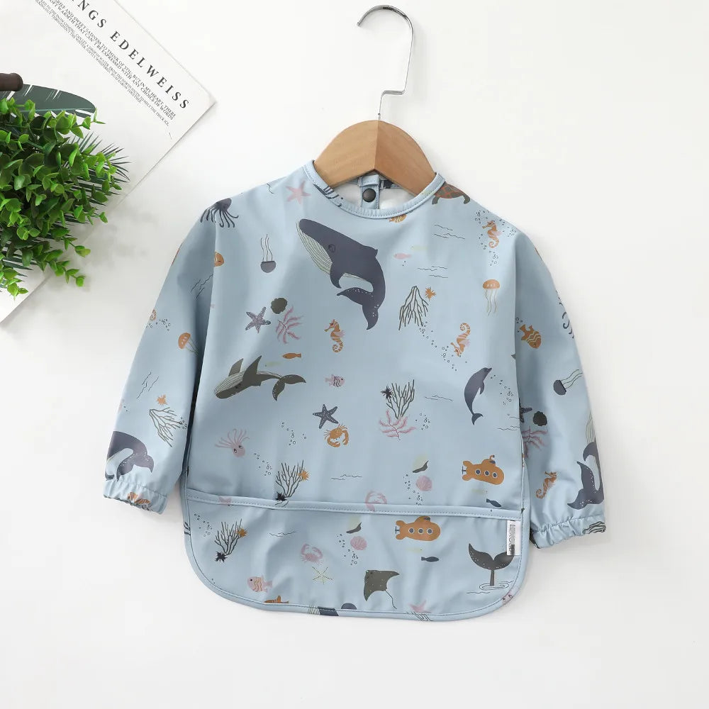 Children's Waterproof Anti-dress Bib Baby Eating Bib Super Soft Waterproof Baby Rice Pocket To Prevent Dirty Feeding