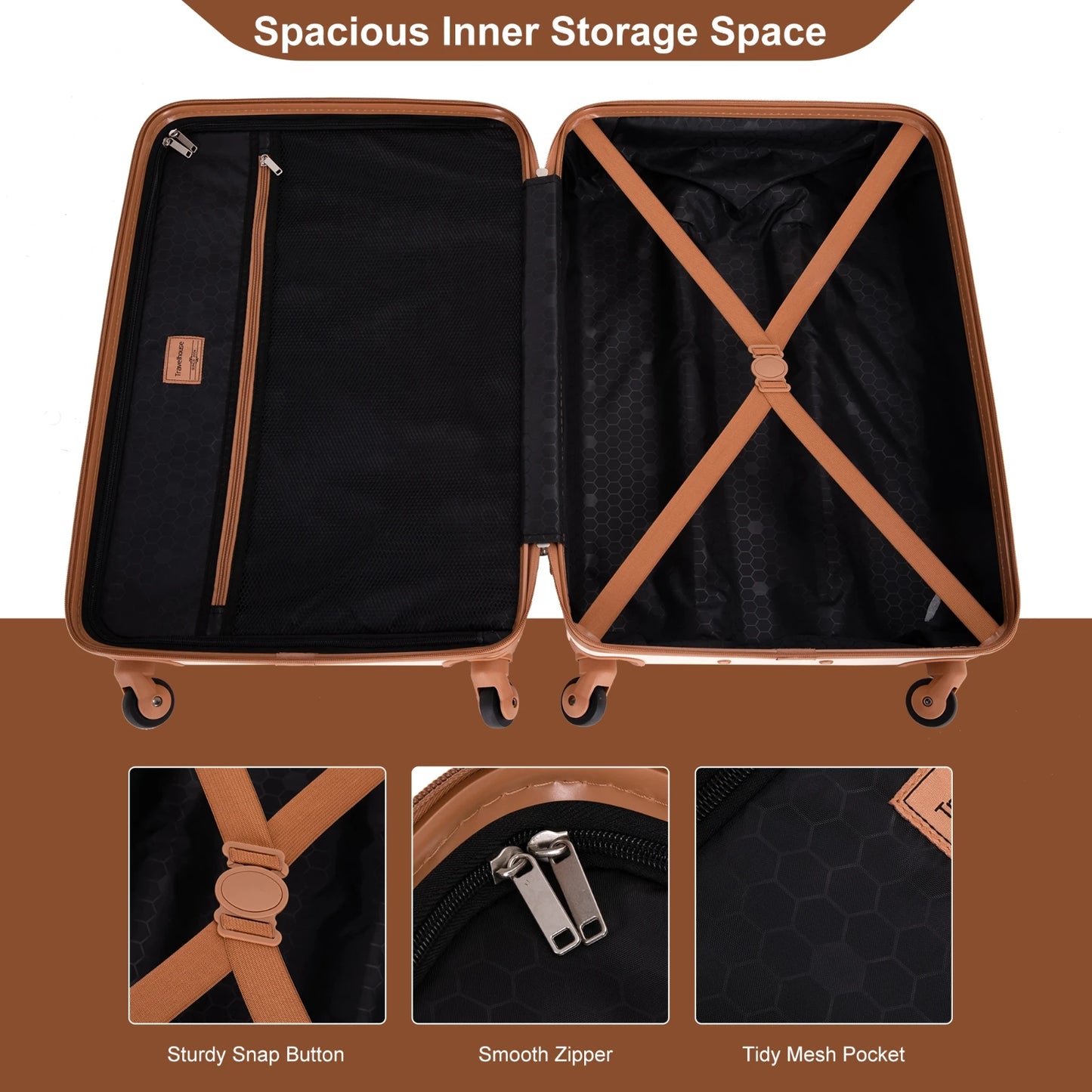 Luggage Sets 4 Piece,Suitcases with Double Spinner Wheels and TSA Lock,Hardcase 6 set Luggage with Travel Duffle Bag
