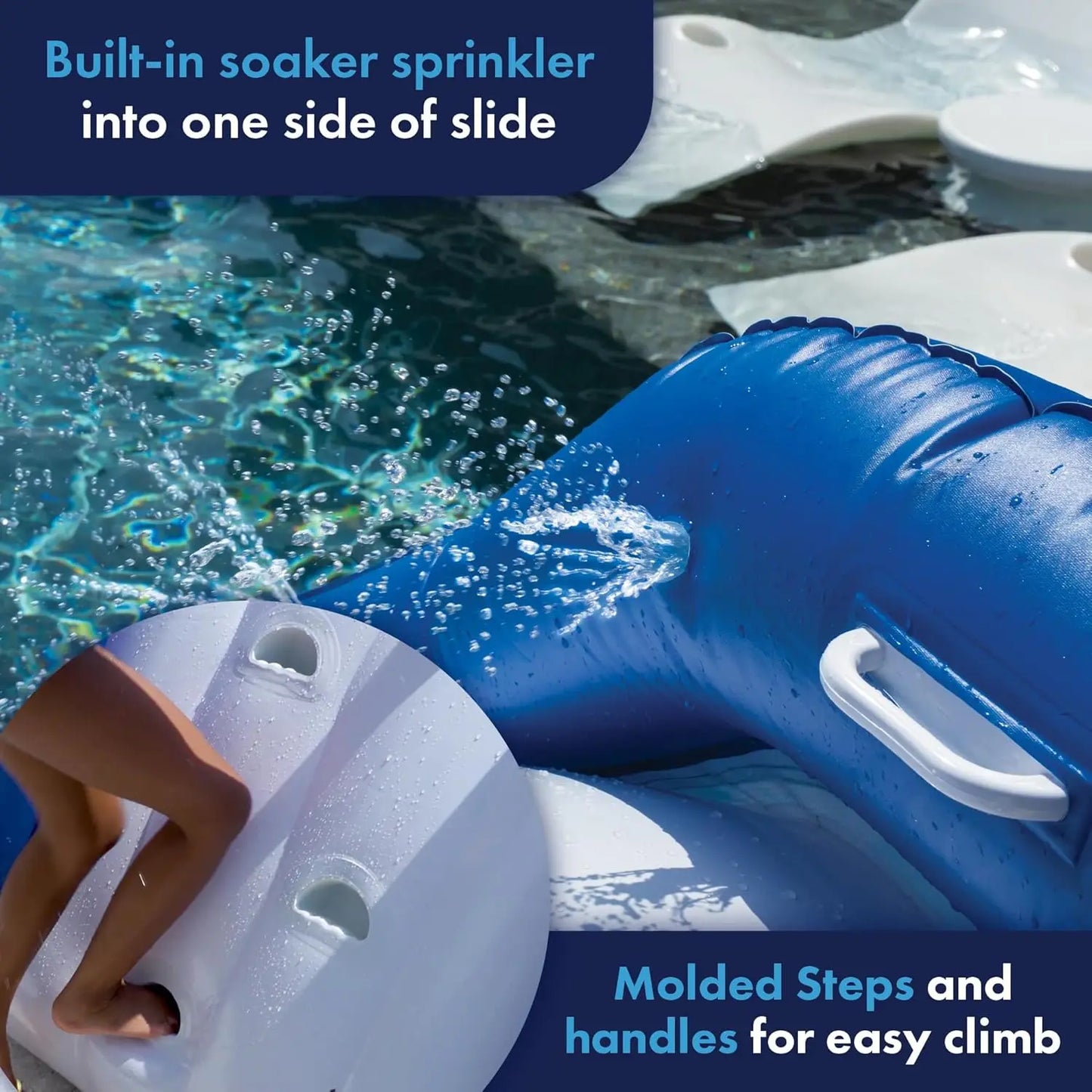 Inflatable Water Slide for Kids and Adults with Sprinkler - Fun Backyard Pool Party Slide