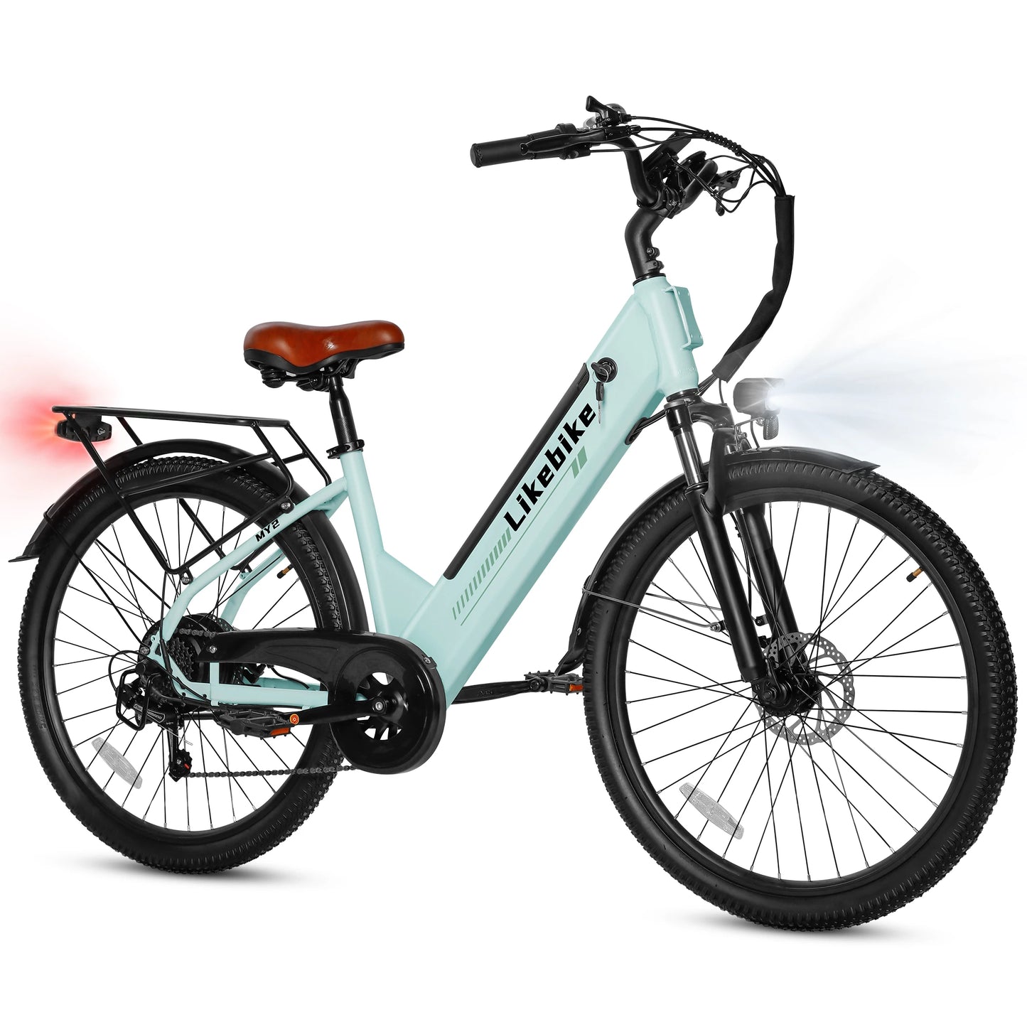 LikeBike MY2 E Bike 1500W Peak Motor 48V15AH Removable Battery Electric Bike Dual Disc Brakes One Year Warranty Electric Bicycle