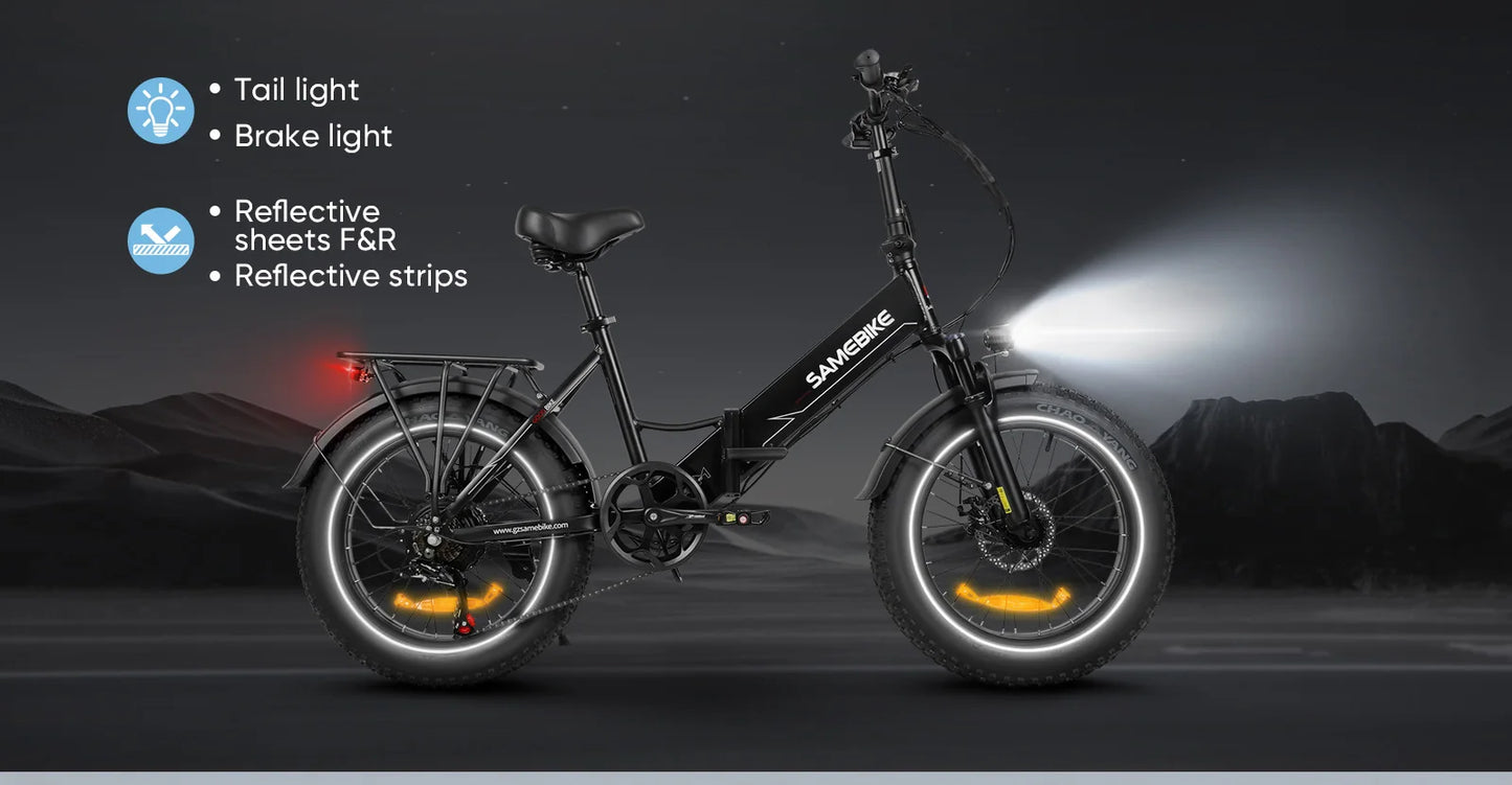 Folding Electric Bicycle 750W Motor 48V13AH Lithium Battery Disc Brake E-bike Adult City Travel 20*4 Inch Fat Tire Electric Bike