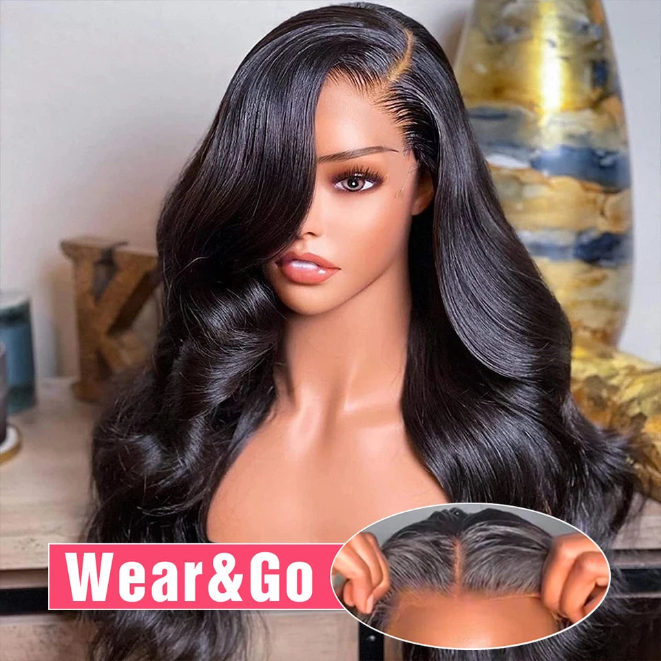 6x4 Pre Cut Glueless Wig Human Hair Ready To Wear And Go Preplucked Body Wave 13x6 HD Lace Frontal Human Hair Wigs For Women 200