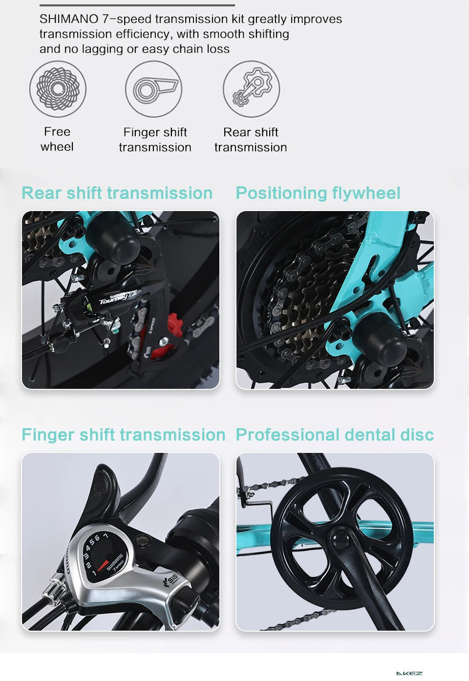 US Stock 🔥 AKEZ 750W Retro Electric Bike - 48V 13Ah Battery, 20'' Fat Tire E-Bike, Vintage Style Bicycle for Adults