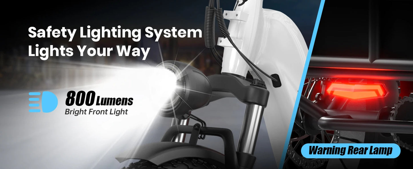 PUCKIPUPPY Electric Tricycle for Adult with 960W Peak Motor 60 Miles Range Pickup Class Trike 500 Lbs Load Electric Trike