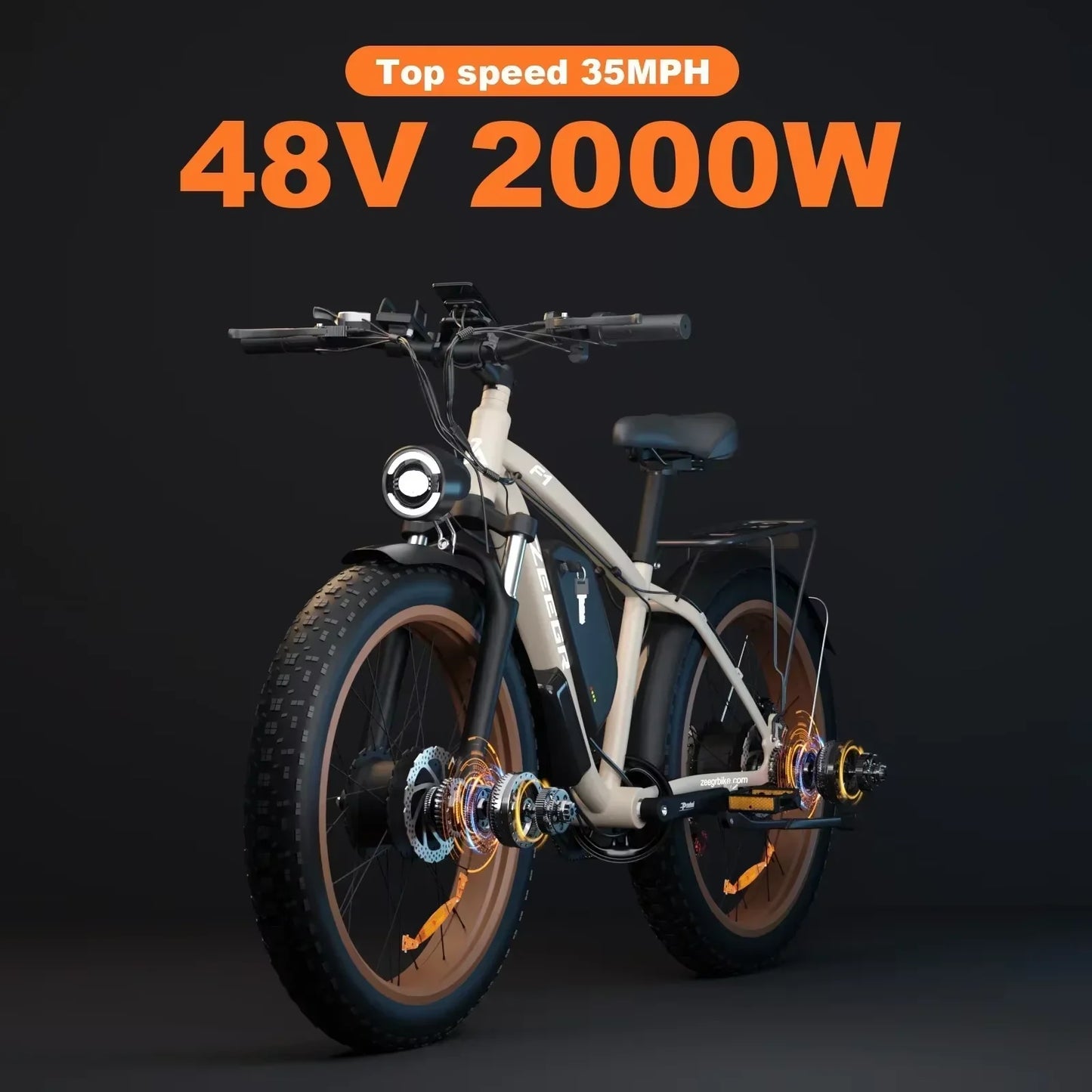 Ebike F1 2025 new 1000W 48V 16AH removable battery, 26-inch impact absorption tires, jungle beasts, adults mountain electric bik