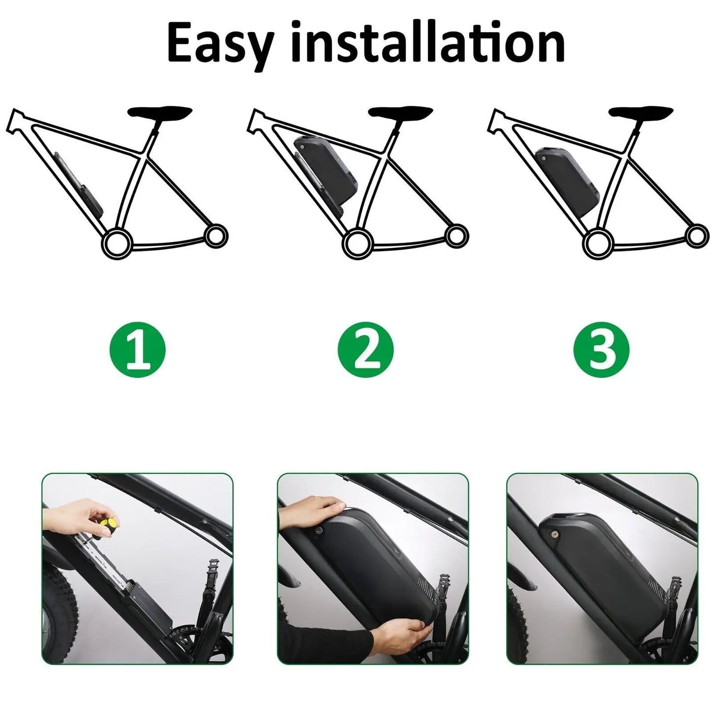 36V 48V 15Ah 20Ah Hailong Li-ion EBike Battery for 1000W 750W 500W Motor, 18650 Pack,Long Range Bicycle Battery,Fast Shipping