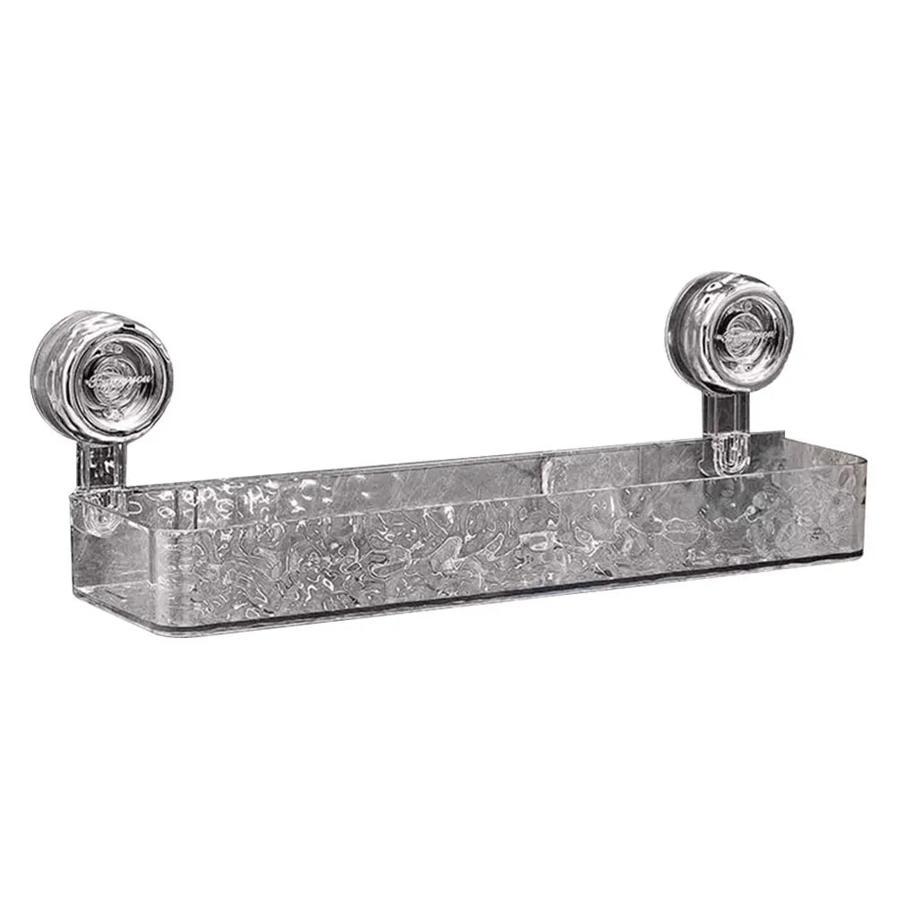 Suction Cup Bathroom Storage Shelf No Drill Storage Basket Multifunctional Clear Wall Caddy Shampoo Holder Bathroom Accessories