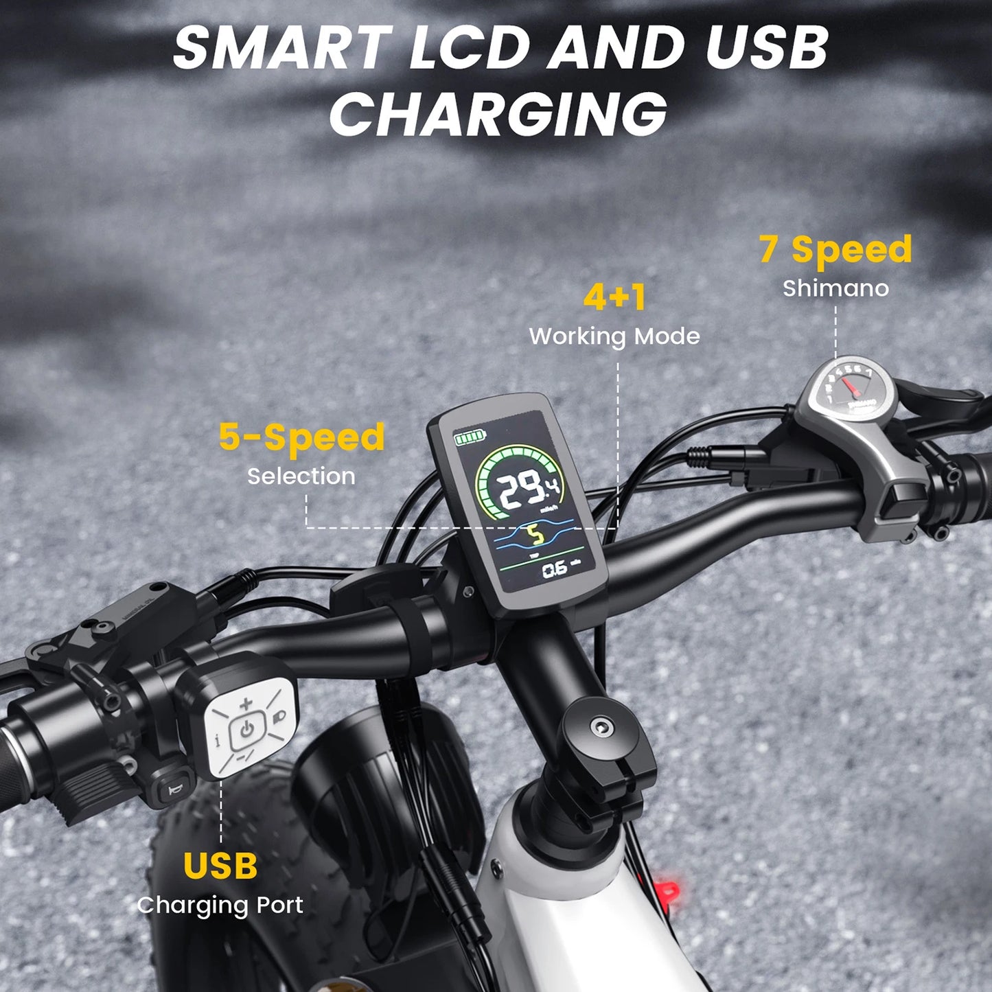 Electric Bike For Adults CYCROWN CYCVEVRE 26x4" 1000W Motor Top Speed 28Mph 48V 15.6AH Range 60Miles Max Load 330Ibs New