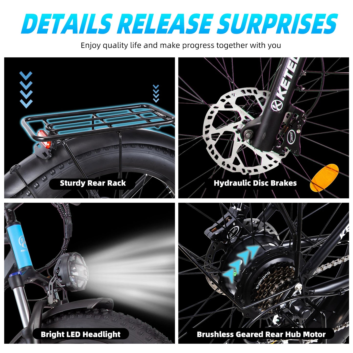 US Fast Delivery KETELES 1000w Electric Bicycle 48V 23ah Lithium Battery 30MPH Adults XF4000 Ebike