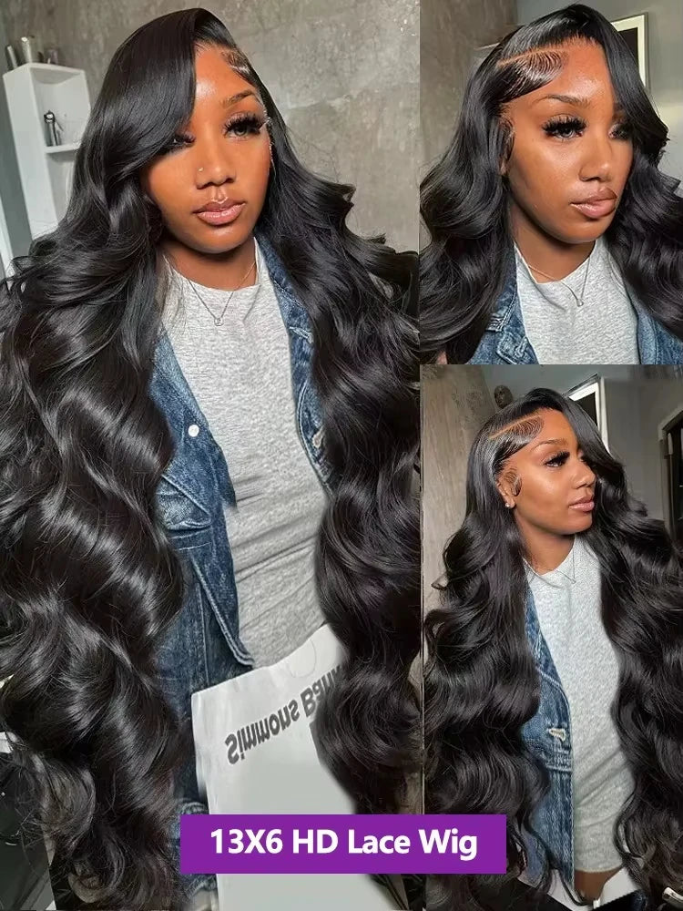 30 40 Inch Human Hair Wigs 13x6 HD Lace Frontal Wig Body Wave  13x4 Lace Front Preplucked Wig 100% Natural Water Wave For Women