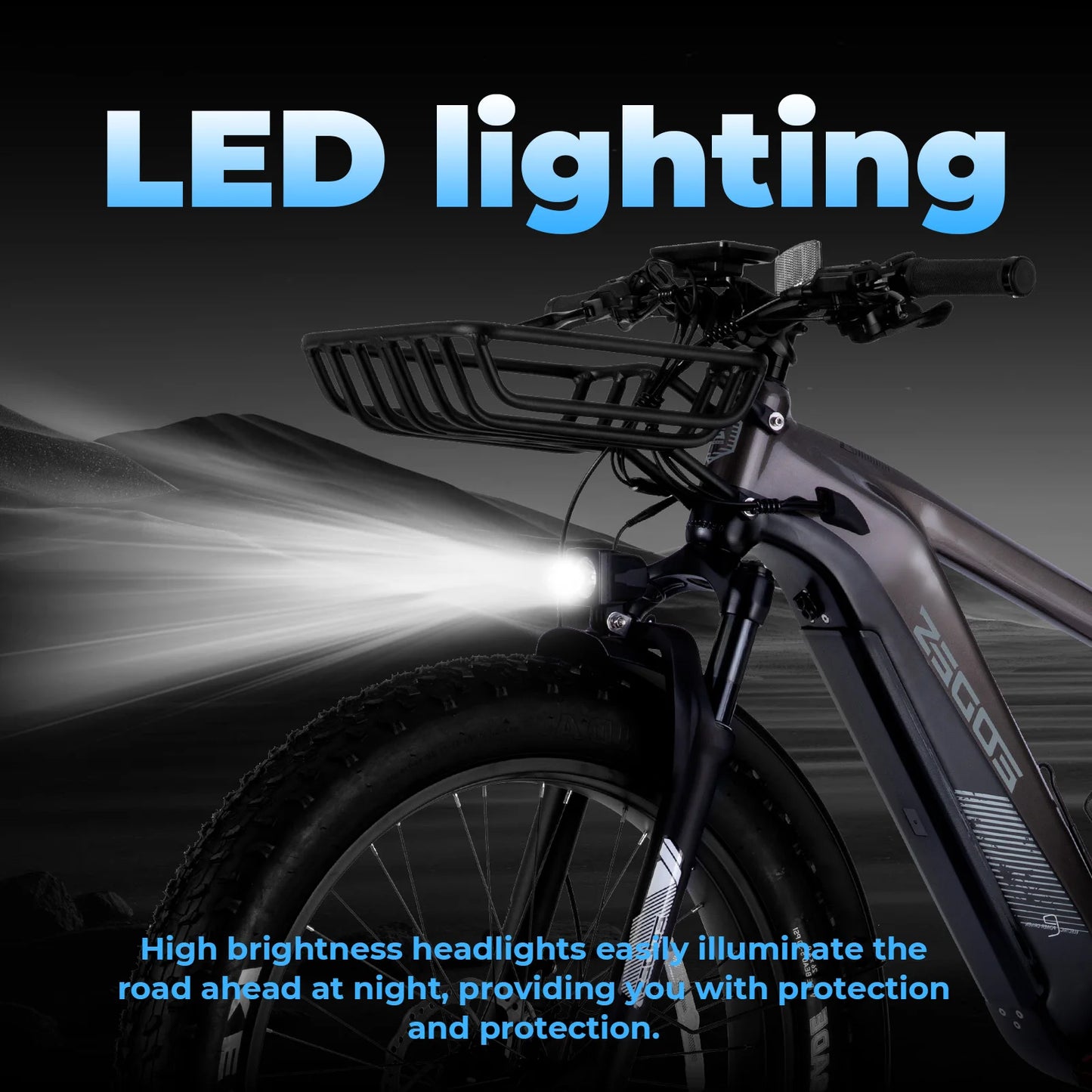Adult electric bicycle 750W52Vdetachable battery electric bicycle 26inch thick tire front shock absorber mountain electric bicyc