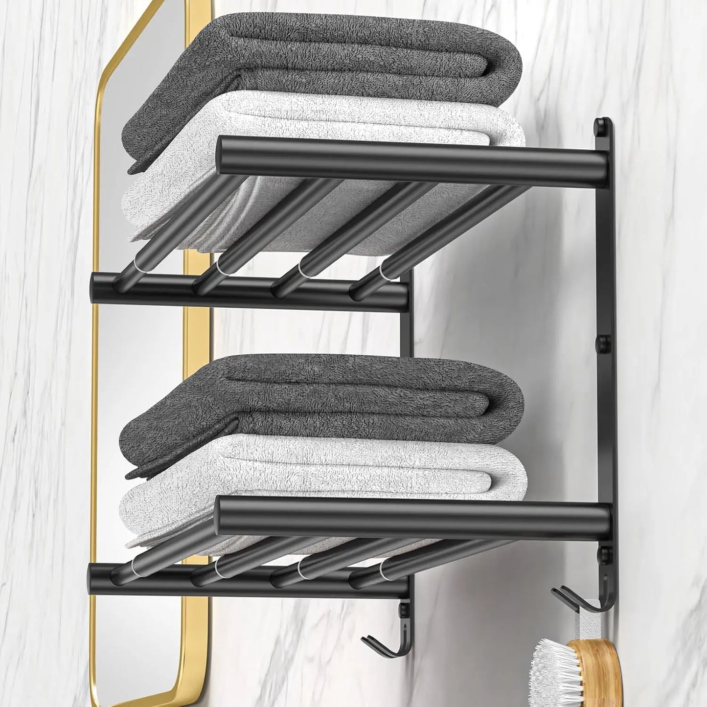 Towel Bar for Bathroom Wall Mount17-30.7inch Adhesive Shower Towel Rack Stainless Steel