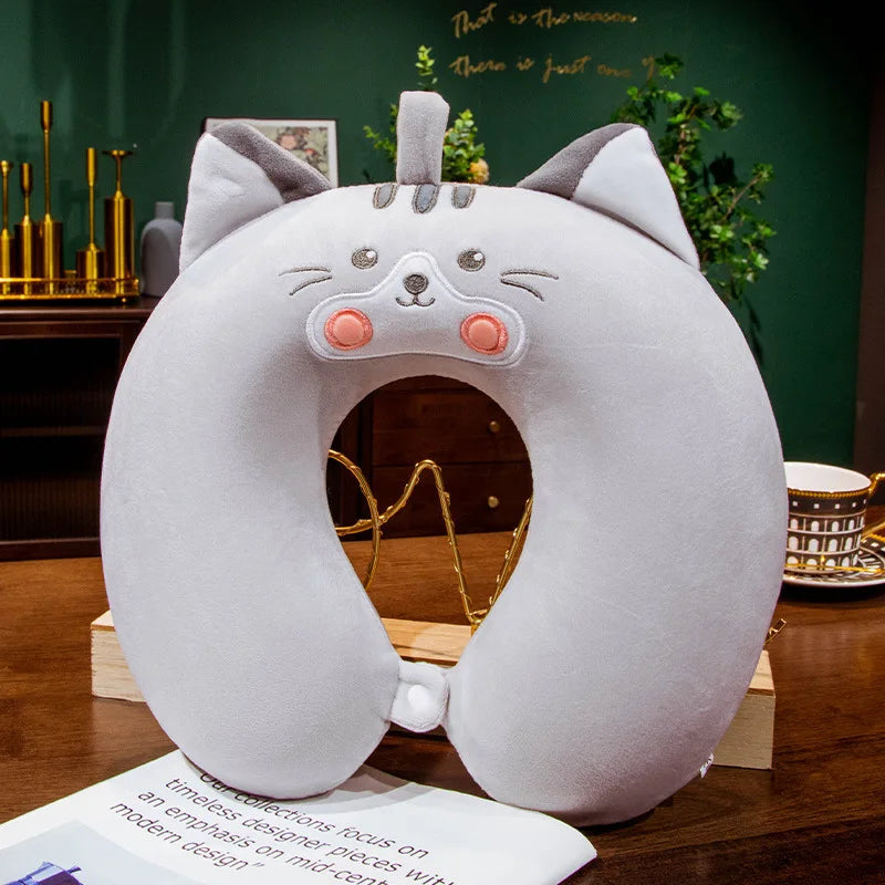 New Travel Neck Pillow U-Shape Neck Protection Head Rest Neck Pillow Nap Pillow Memory Cotton Soft Airplane Pillow