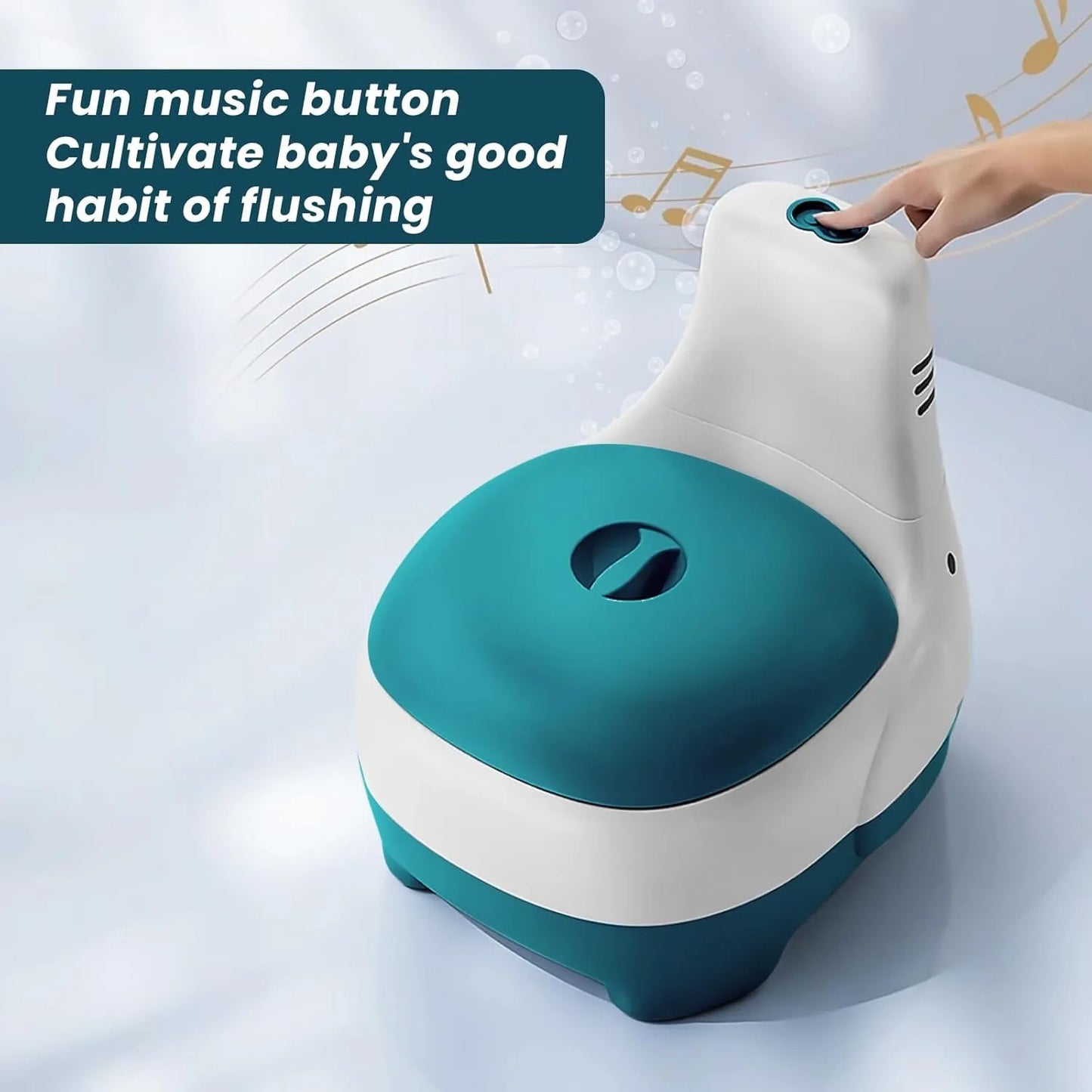 Kids' Potty Training Toilet Seat with Realistic Flush Sound - Portable Toddler Potty, Easy to Clean Training Seat