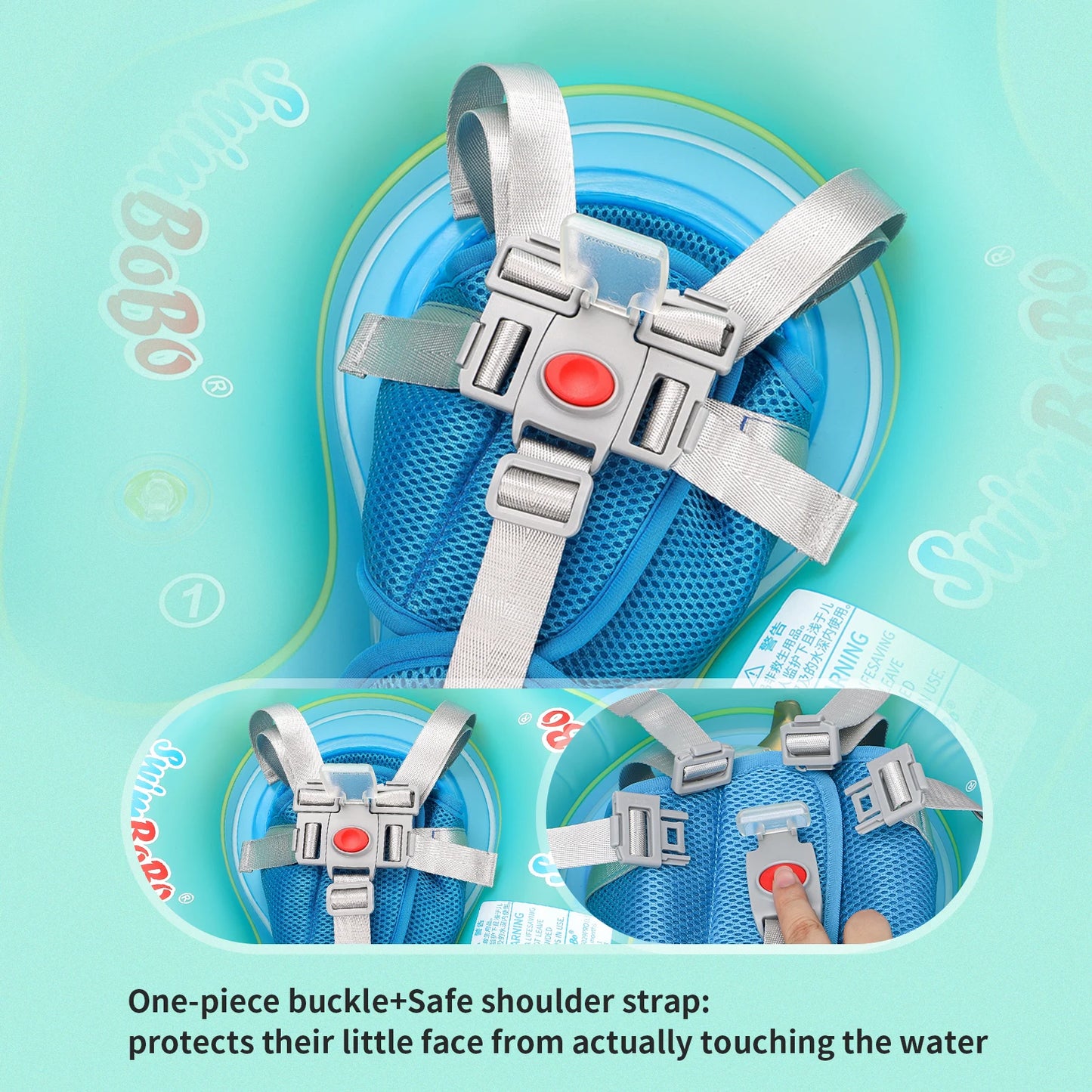 Swimbobo New Upgrades Mesh More Safety Soft Ventilate Seat Pocket Baby Inflatable Swimming Floating Kids Ring Circle Summer Toys