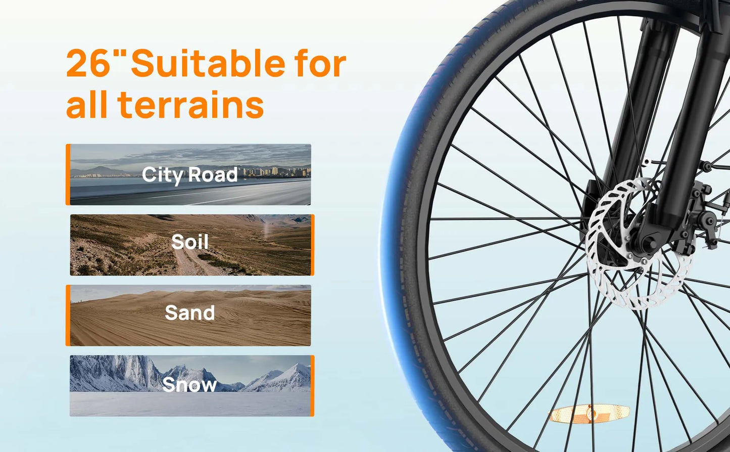 URLIFE E26 adult E-bike 250W 48V 10.4Ah battery commute Electric Bike,26-inch tire city ebike