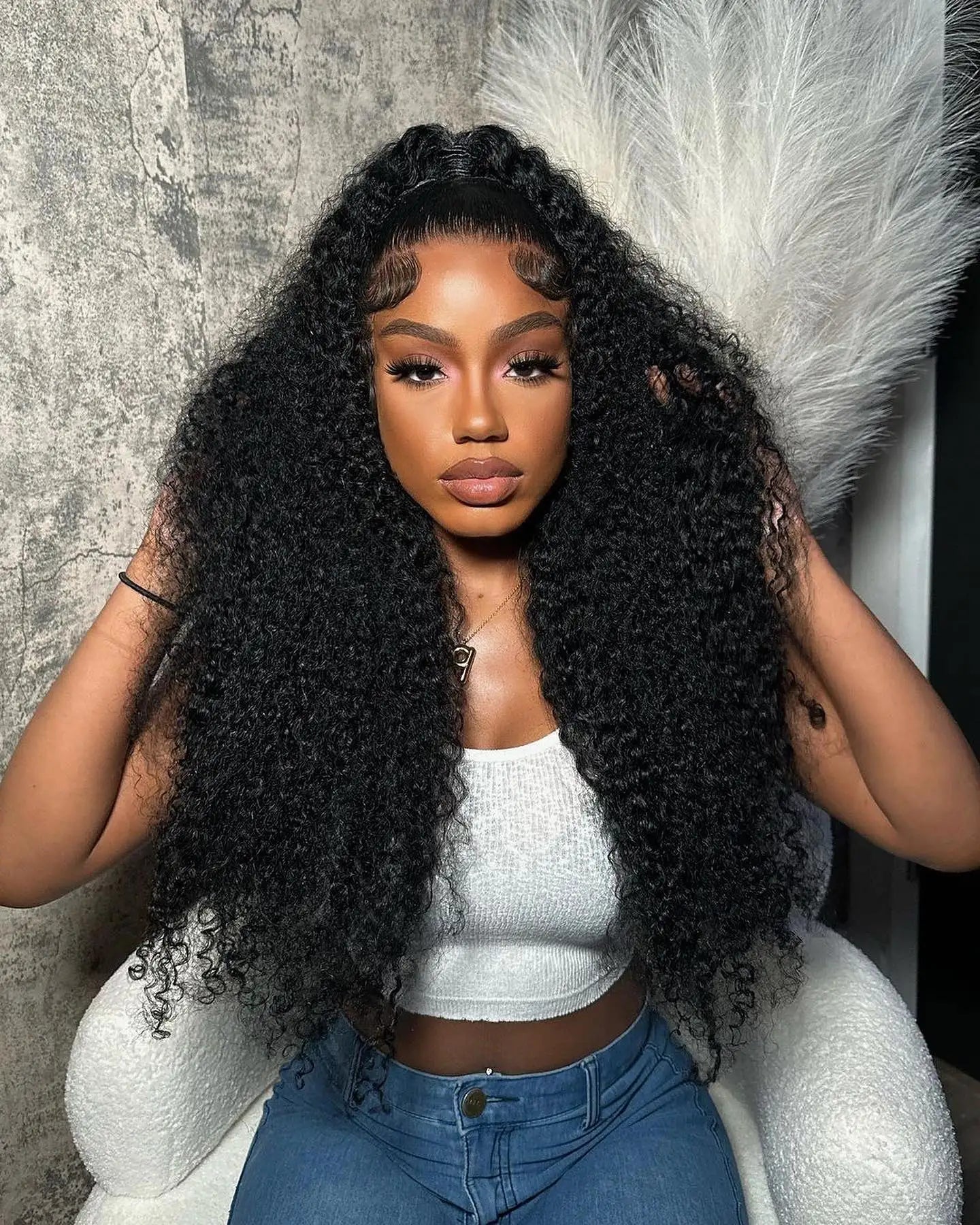 46 Inch Curly Wigs Deep Wave Human Hair 13x6 Lace Frontal Wigs 300% Density Glueless Wigs Human Hair 13x4 360 HD Lace Front Wigs