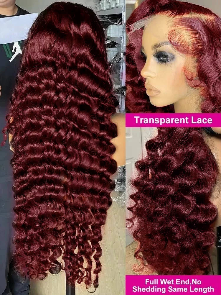 Loose Deep Wave Reddish Brown 13x6 Lace Front Wigs Human Hair Pre Plucked Brazilian Virgin Hair Glueless 13x4 HD Frontal Wig
