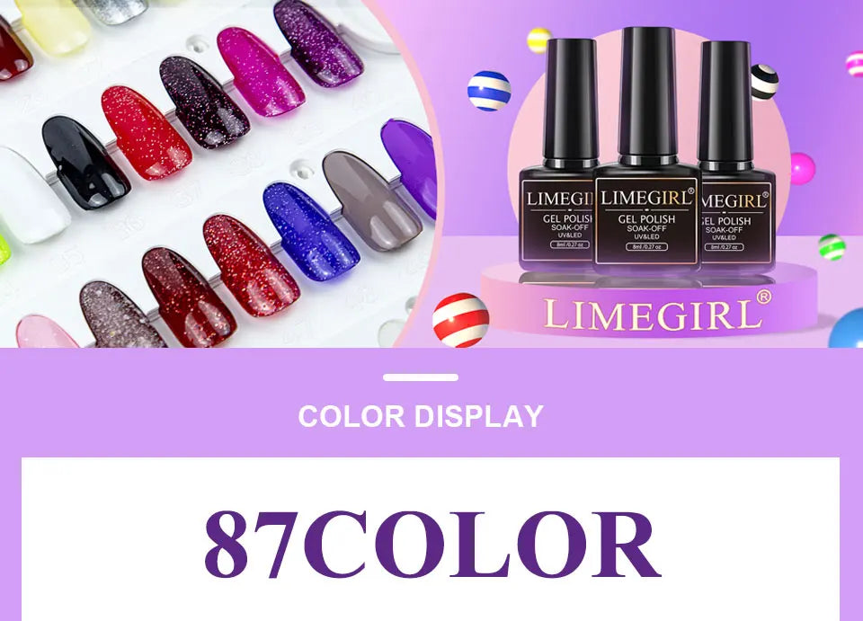Nail Gel Polish Kit 21PCS 8ML Glitter Nails Art Gel Varnish for Beginner Manicure Salon & Home Professional Art DIY Supplies Set