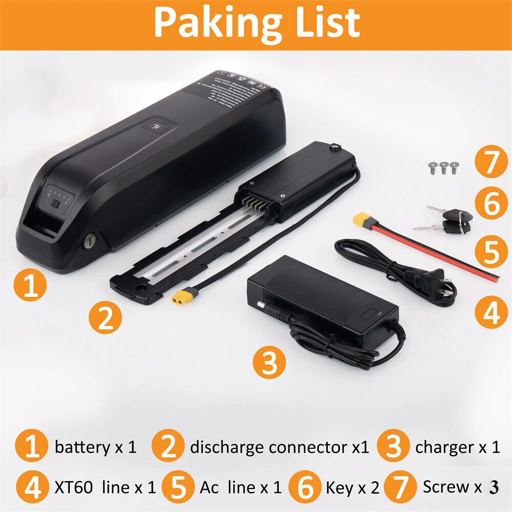 5-Pins Hailong EBike Battery 36V 48V 52V 20Ah Mountain Bicycle 18650 21700 Electric Bateria Pack for Bafang 1500W 1000W 750W