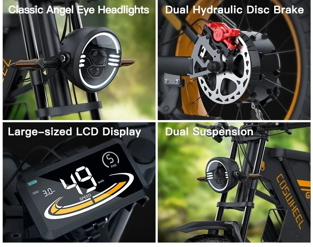Coswheel Electric bike Dual Motor GT20 Pro/GT20 3000W 48V 40AH Mountain bikes Electric Off Road Bike Fat Tires Motorcycle Ebike