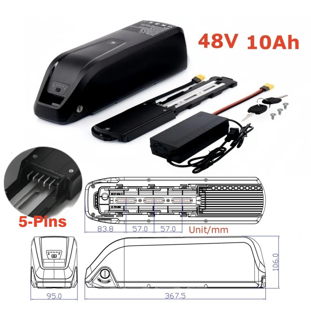 5-Pins Hailong 52V 48v 36v Battery 20Ah Li-ion E bike Battery Pack For BAFANG,Tongsheng 1000W 500W 350W Motor Electric Bike Kit