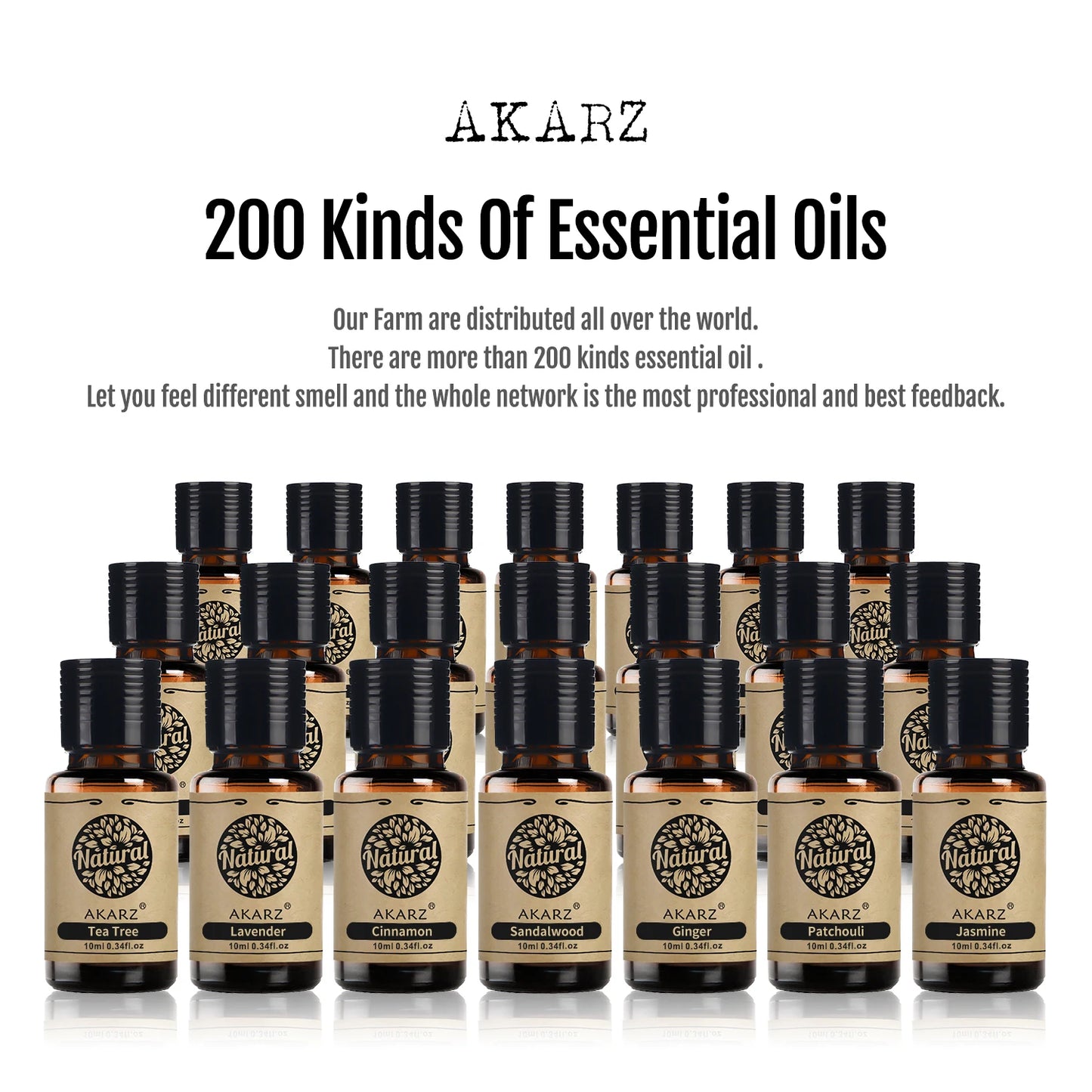 AKARZ Hots 24 Set Tea Tree,Lavender,Sandalwood,Rose,Patchouli,Musk,Ylang,Rosemary,Neroli,Peony,Vanilla,Neroli Lily Essential Oil