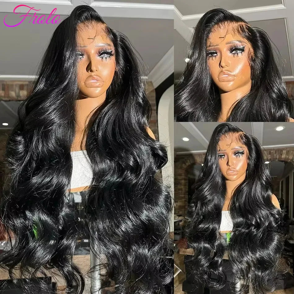13x6 Lace Front Wigs Human Hair 180 Density Hd Body Wave Lace Frontal Human Hair Wigs For Women Glueless Pre Plucked Black Wig