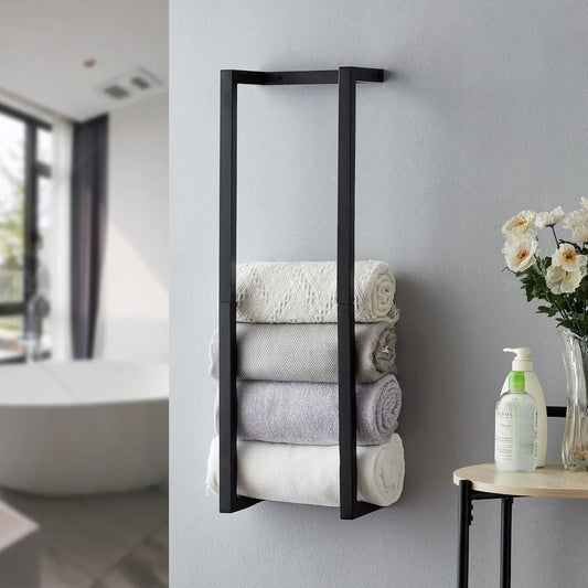 Rolled Towels, Towel Rack for Bathroom,Wall Mounted Metal Bathroom Organizer, Bath Towel Holder Wall for Modern Small Space
