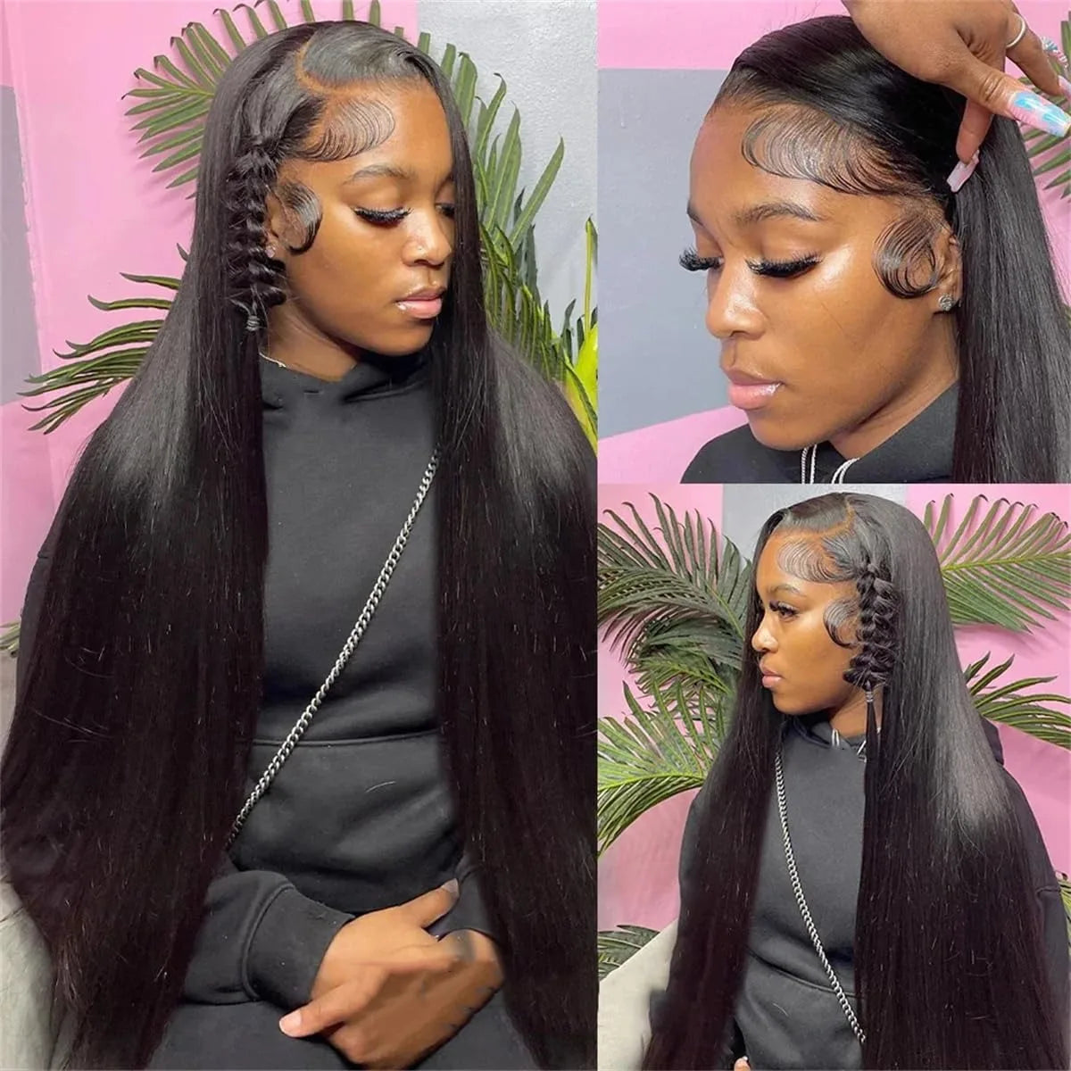 40 42 Inch 5x5 13x4 HD Transparent Lace Front Human Hair Wigs 200 Density 13x6 Bone Straight Lace Frontal wig For Black Women