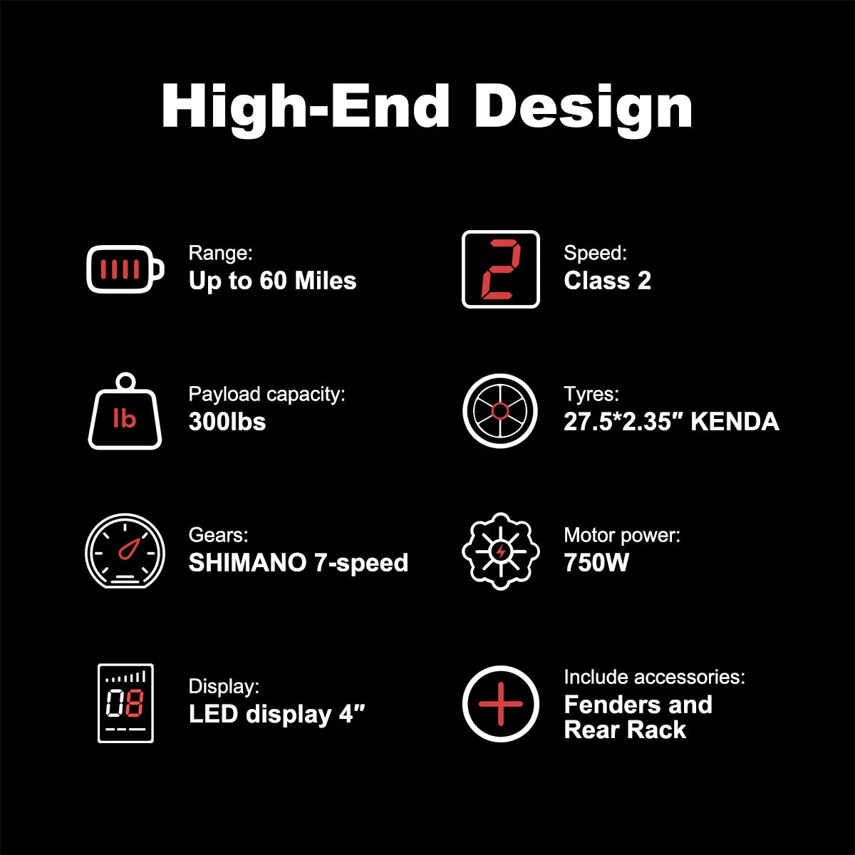 MTB EBike for Adults, 27.5 inch Electric Mountain Bicycle with Hidden Battery, 1400W Peak 48V Motor,15.6 ah Li-ion e bike