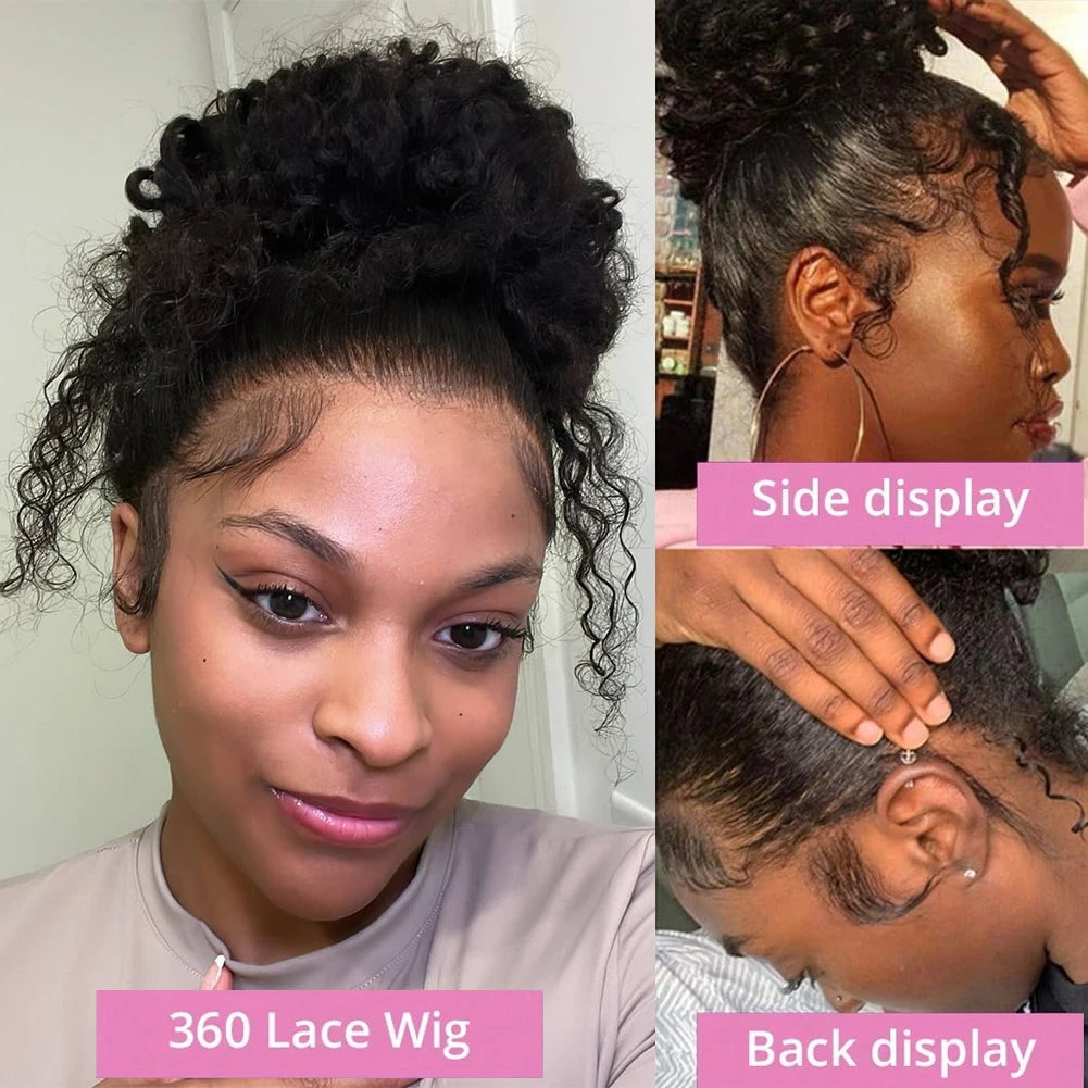360 HD Full Lace Curly Wigs Human Hair Preplucked 13x6 13x4 Lace Frontal Wig Deep Wave Glueless Human Hair Ready To Wear 30Inch