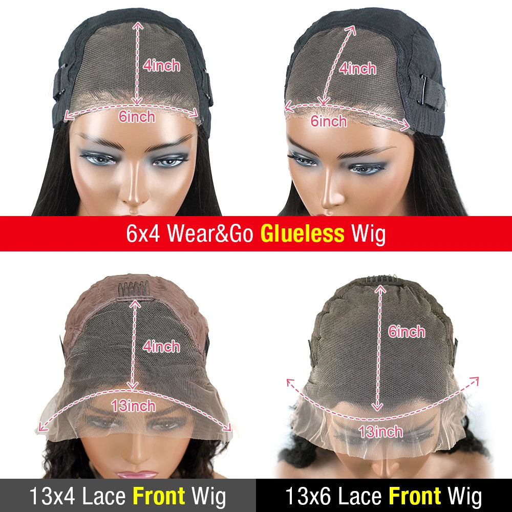 Yaki Kinky Straight Glueless Wigs Human Hair Ready To Wear Preplucked 4C Edges 13x6 HD Lace Frontal Wig Human Hair For Women 200