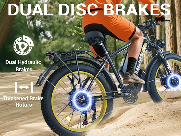 Electric Bike 2000W Dual Motor 60V25AH Removable Lithium Battery E Bike Dual Hydraulic Brakes 26-inch Fat Tires Electric Bicycle