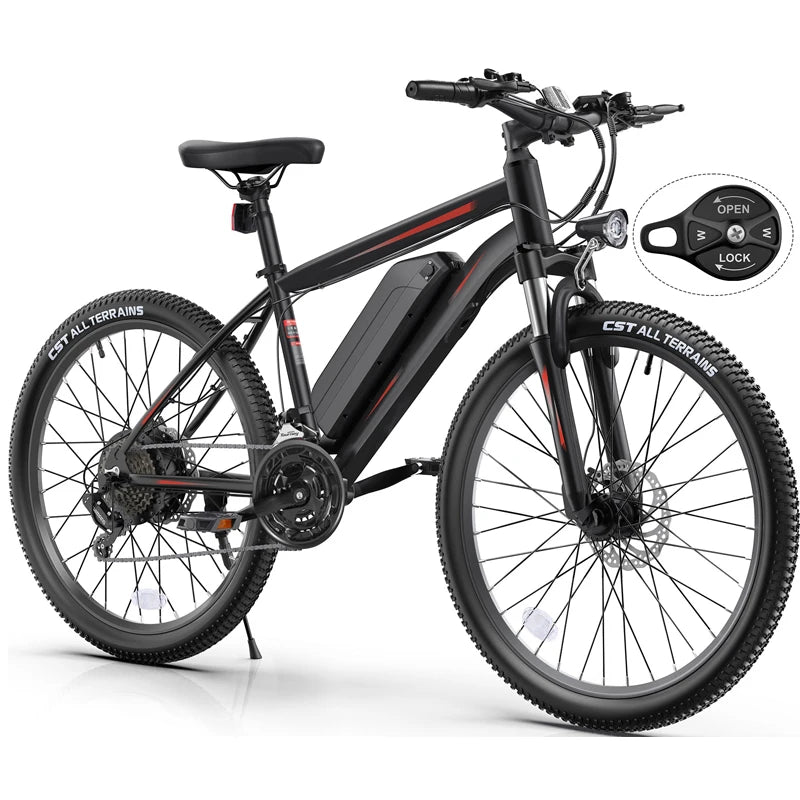 27.5" Electric Bike for Adults, with 500W Peak Motor,499.2WH Removable Battery, Suspension Fork, 21 Speed Gears