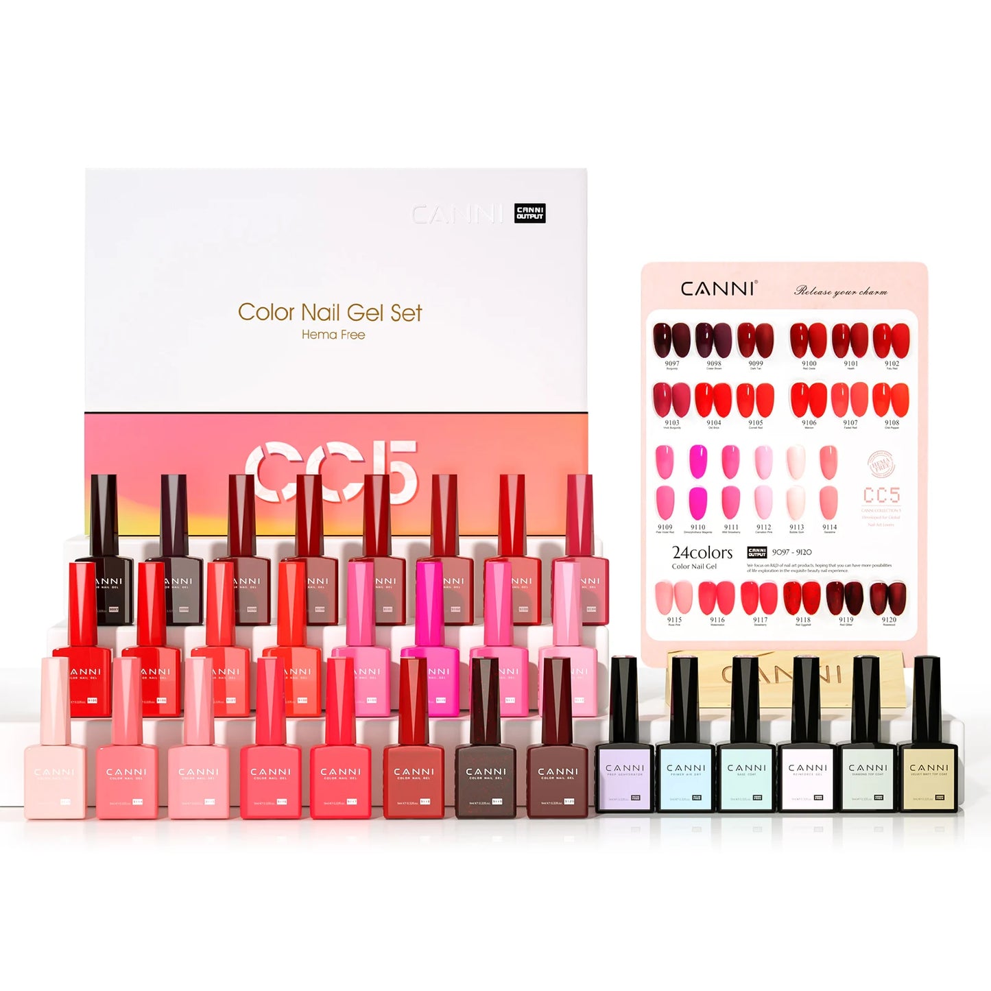 30pcs/set CANNI TPO FREE HEMA FREE Gel Polish VIPKit WholeSet New Learner Nail Maincure Gel Varnish Branded Suitcase