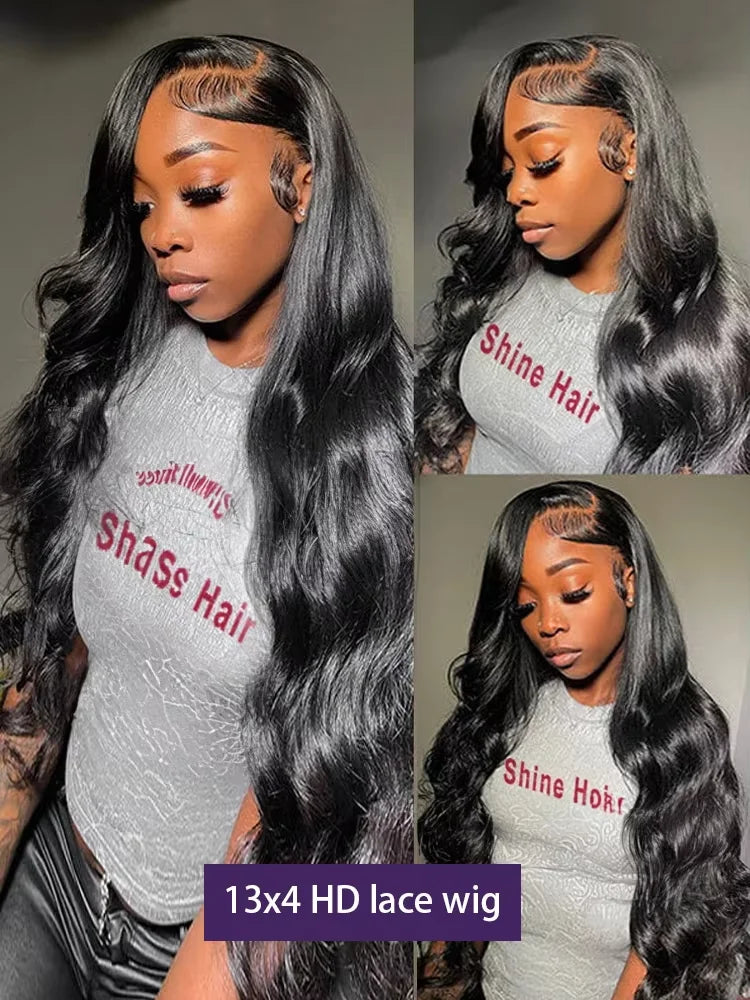 30 Inch Body Wave 13x6 Hd Lace Frontal Wig 250 Density 100% Peruvian Human Hair Pre plucked Lace Front Wigs For Black Women