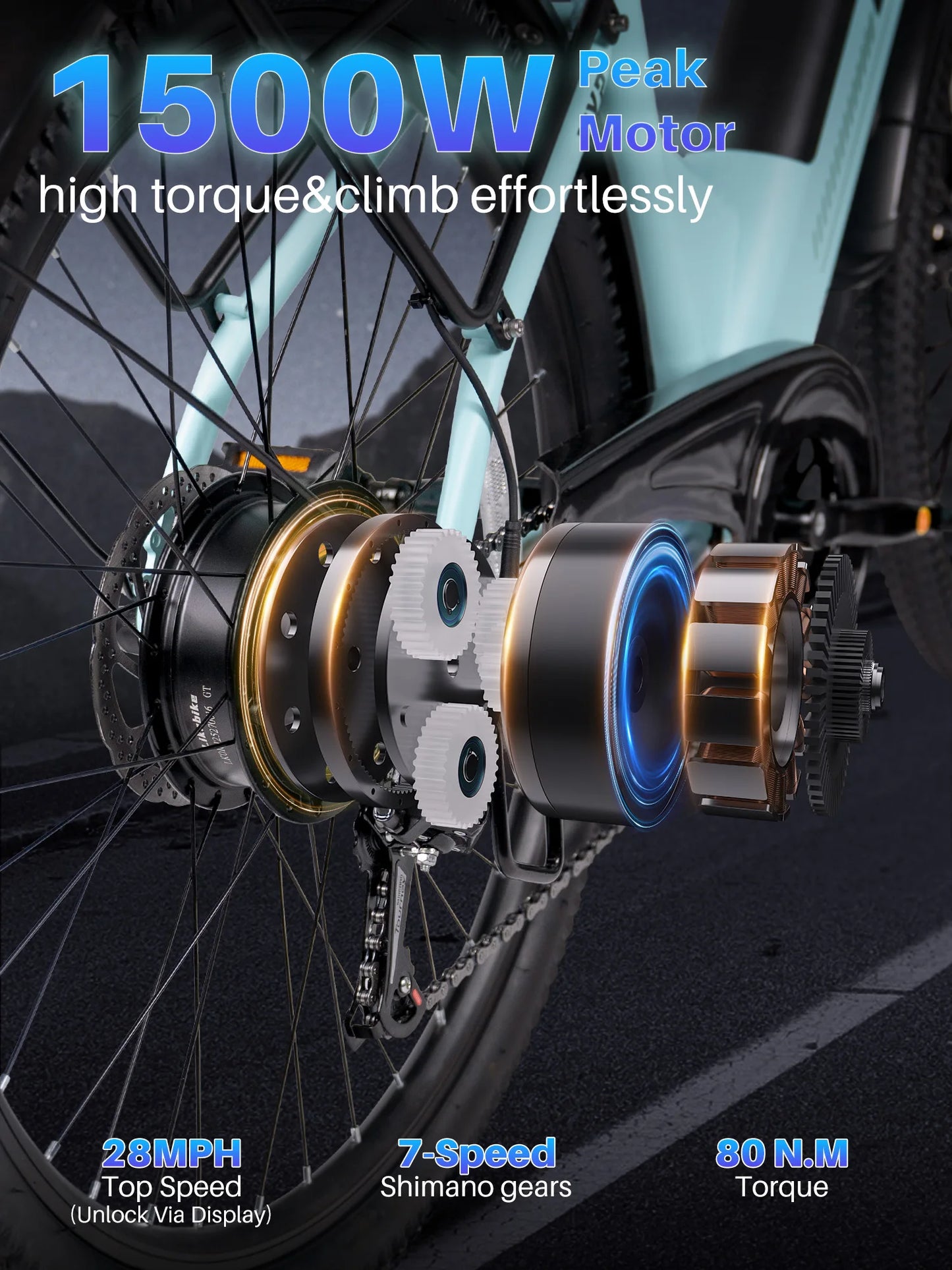 LikeBike MY2 E Bike 1500W Peak Motor 48V15AH Removable Battery Electric Bike Dual Disc Brakes One Year Warranty Electric Bicycle