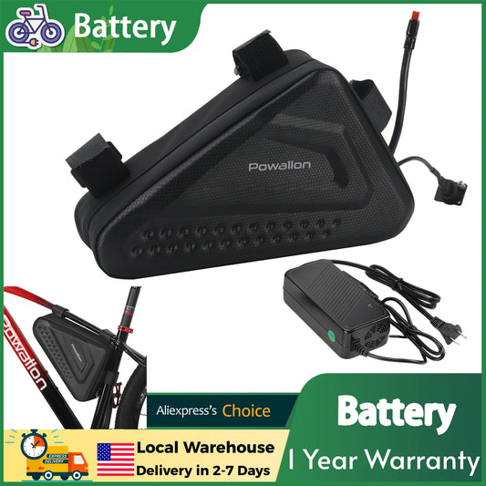 36V 48V EBIKE Battery - 10AH 13AH 20AH Options, E-Bike Triangle Battery with Hard Case Waterproof Case Bag, A+ Branded Cells