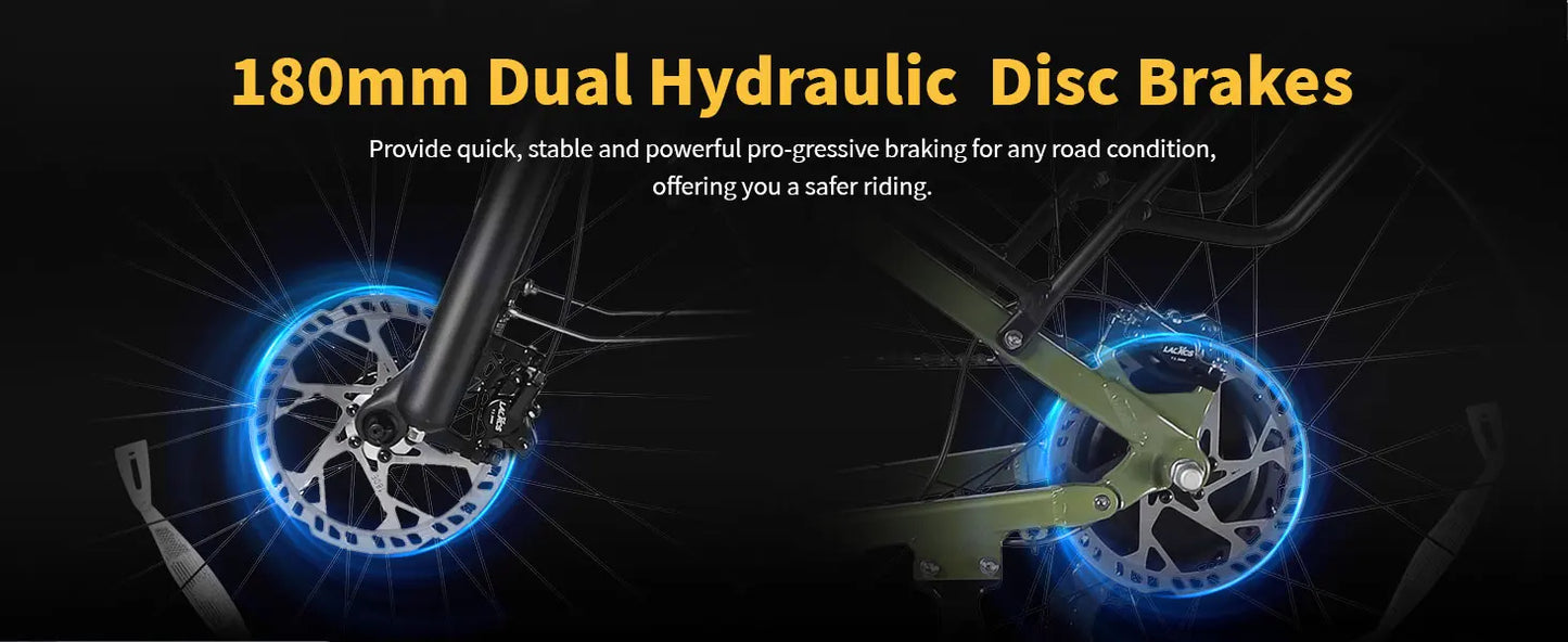 Lacros Thunder adult E-bike，750W city ebike，48V20AH Electric Bicycle，26 Fat Tire E-Mountain bike