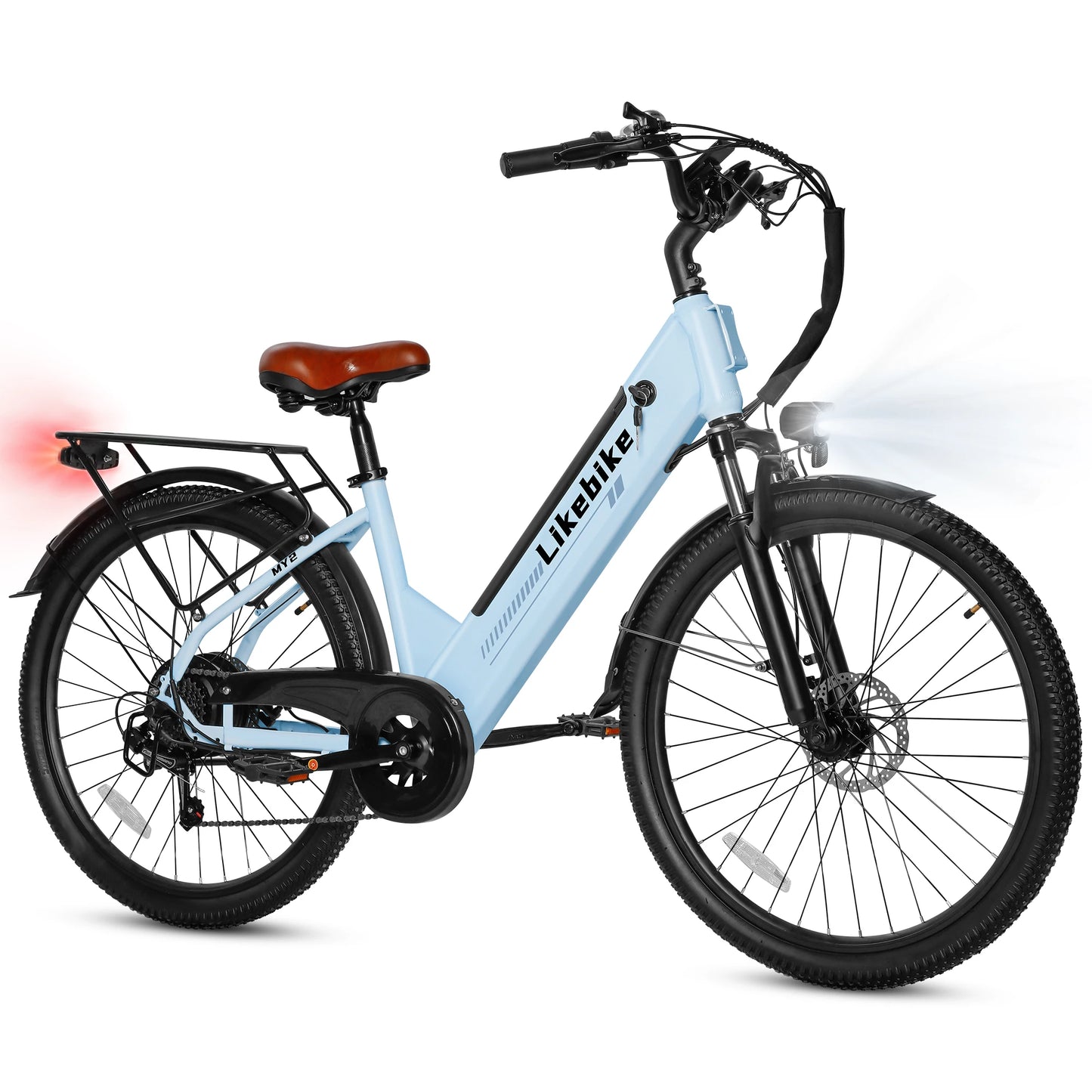 LikeBike MY2 E Bike 1500W Peak Motor 48V15AH Removable Battery Electric Bike Dual Disc Brakes One Year Warranty Electric Bicycle