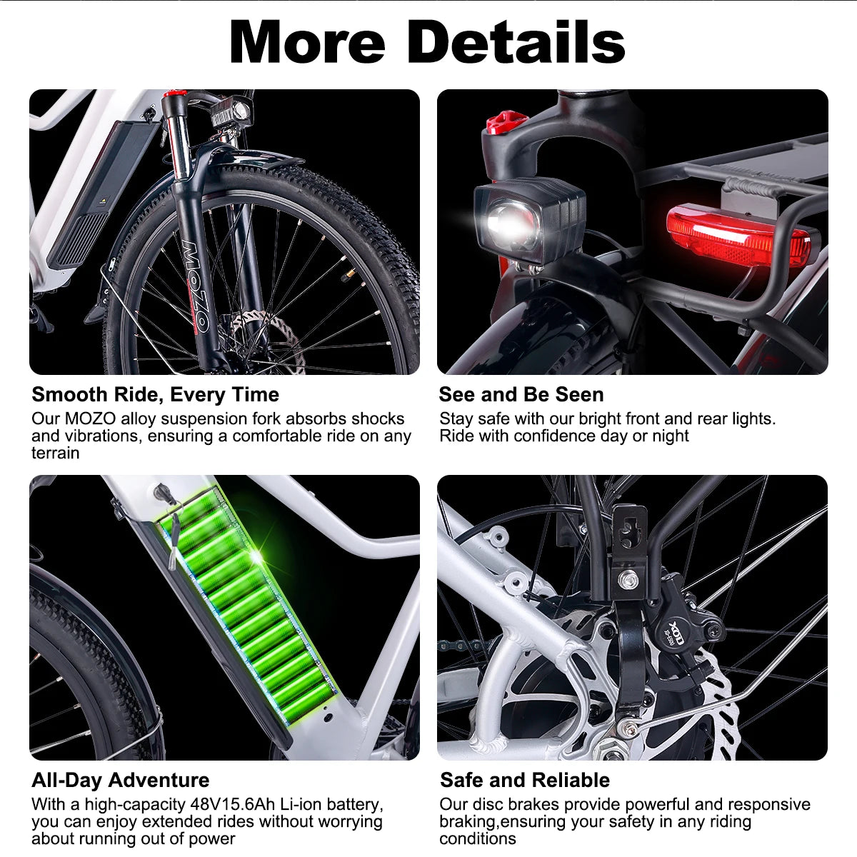 MTB EBike for Adults, 27.5 inch Electric Mountain Bicycle with Hidden Battery, 1400W Peak 48V Motor,15.6 ah Li-ion e bike