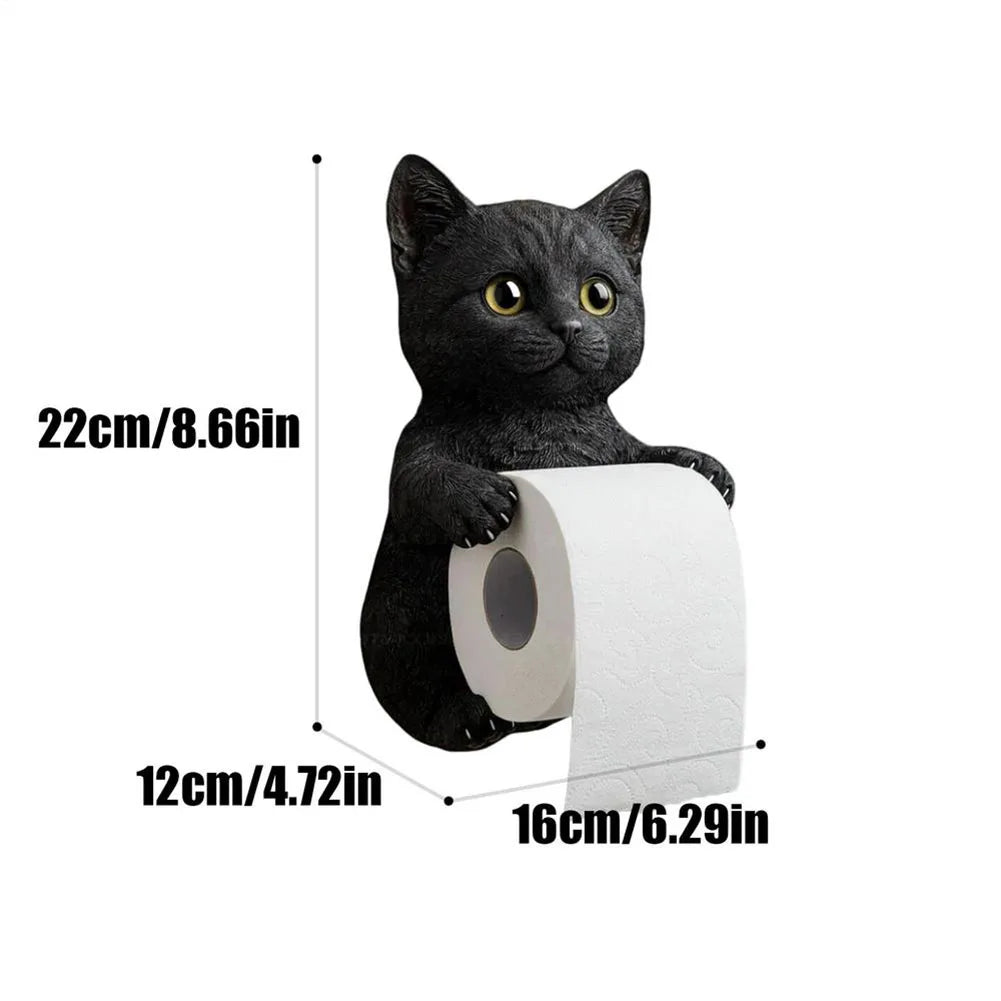 Cute Toilet Paper Holder Wall Mounted Toilet Paper Roll Rack Cat Shape Tissue Dispenser Racks Roll Paper Storage Stand For Home