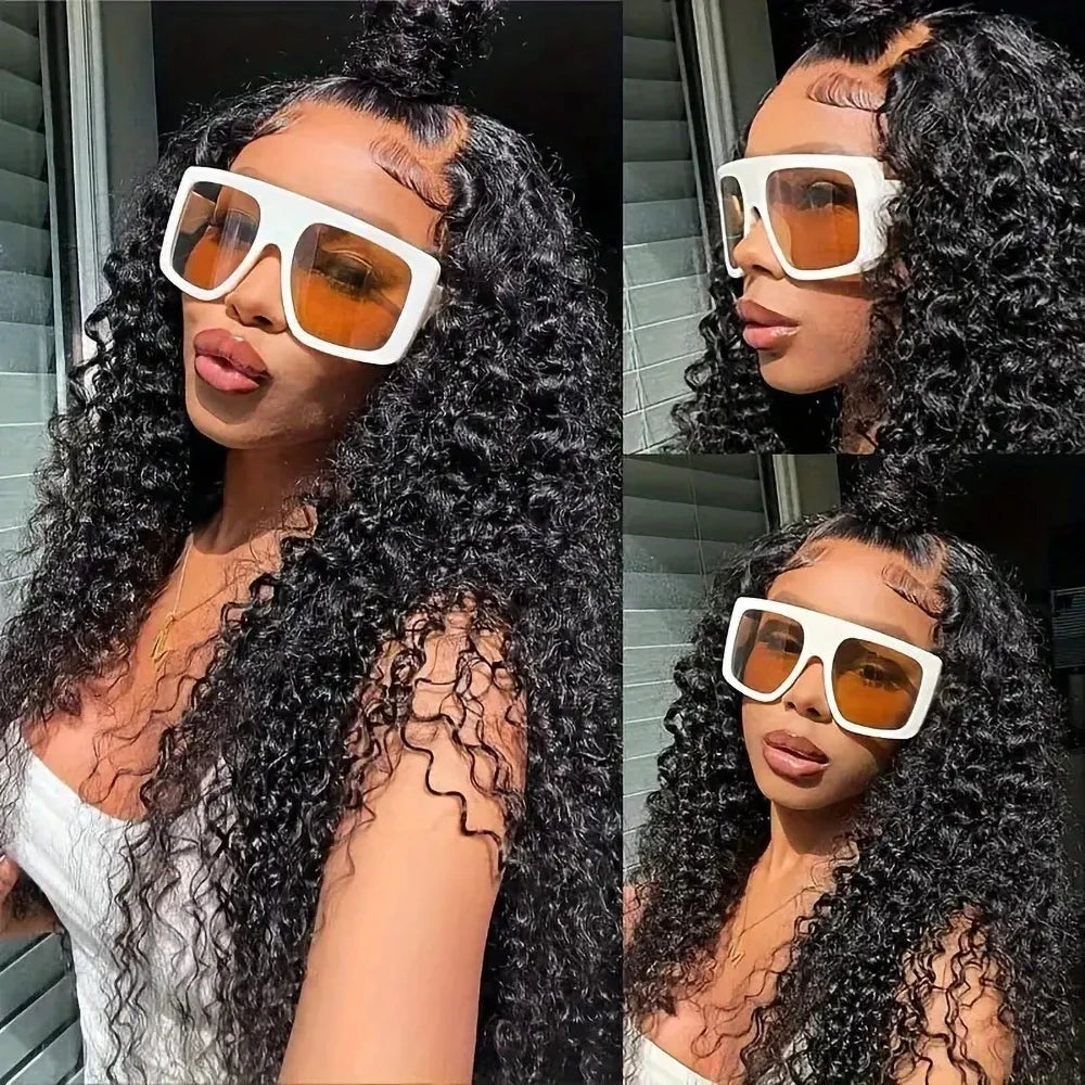 13X6 Deep Wave Curls Wigs Water Wave Black Wigs Human Hair And Wigs Transparent Hd Frontal Vietnamese Lace Front Multi Parting