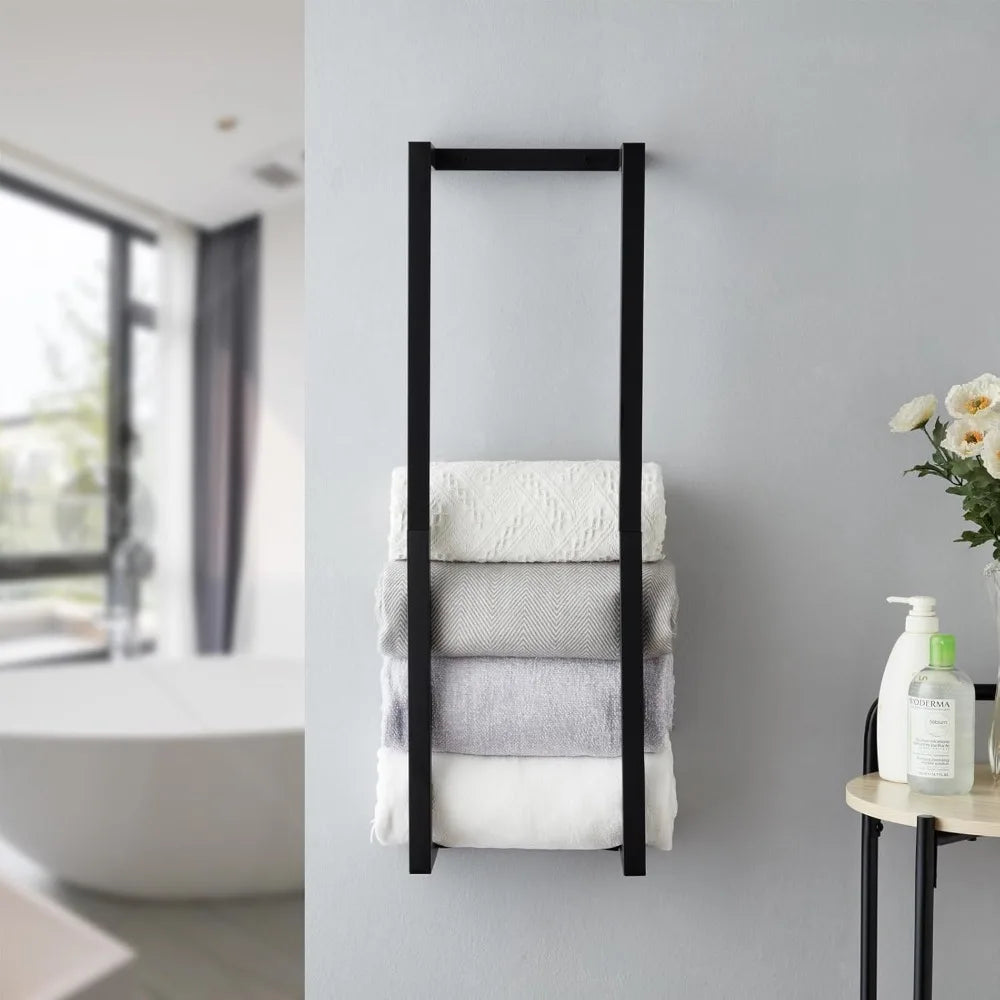 Rolled Towels, Towel Rack for Bathroom,Wall Mounted Metal Bathroom Organizer, Bath Towel Holder Wall for Modern Small Space