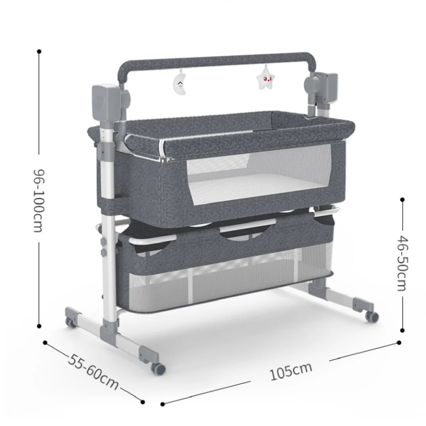 Baby bed Electric Baby Crib Cradle for baby cot newborn bassinet Movable Rocking Bed raised bed Portable Crib with Mosquito Net