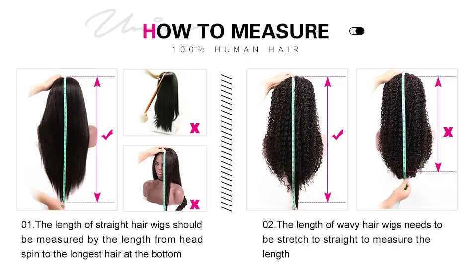 UNice 7x5 Pre Cut Pre Bleached Glueless Wig Human Hair Bone Straight & Yaki Straight Bob Wigs 150% Density