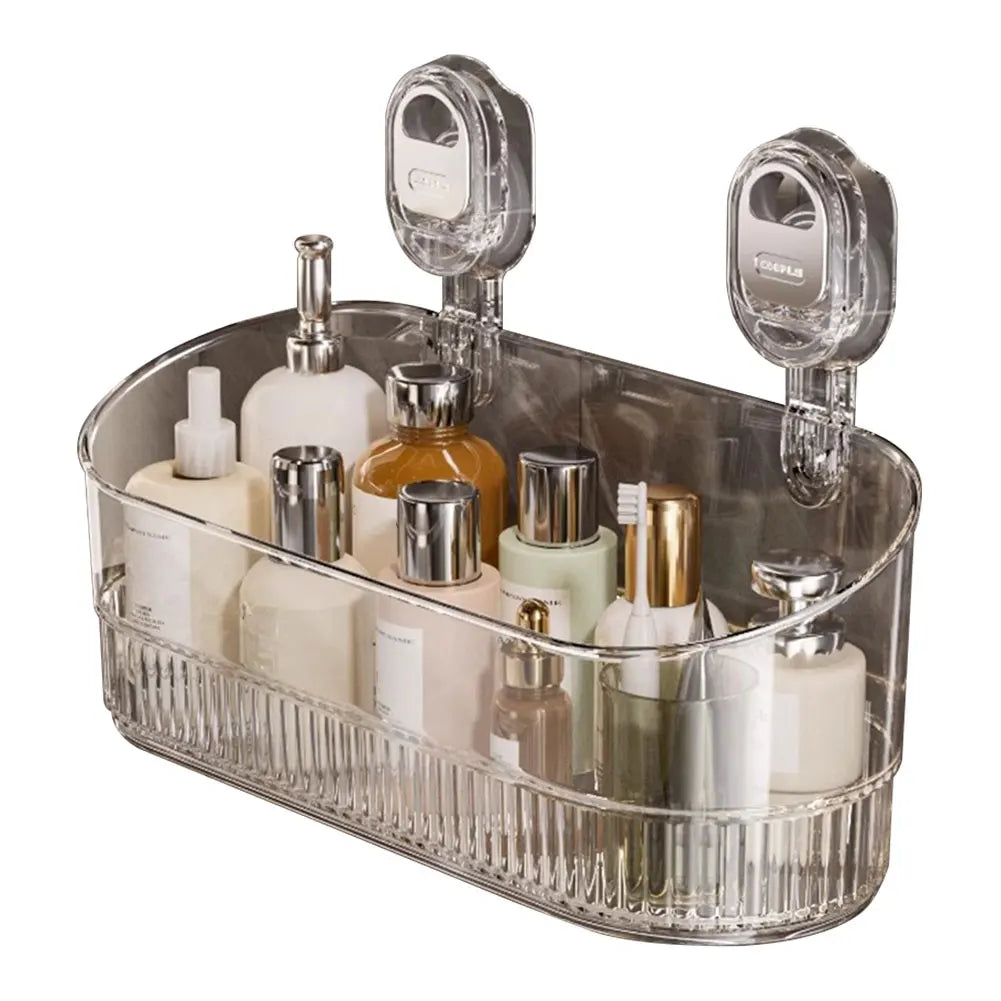 No-Drill Bathroom Suction Storage Box Large Capacity & Strong Load-Bearing Removable Shower Basket Suction Cup Shower Caddy